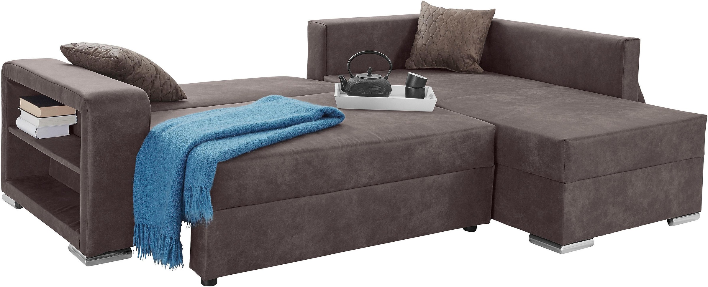 COLLECTION AB Ecksofa »John L-Form«, inklusive Bettfunktion und Bettkasten