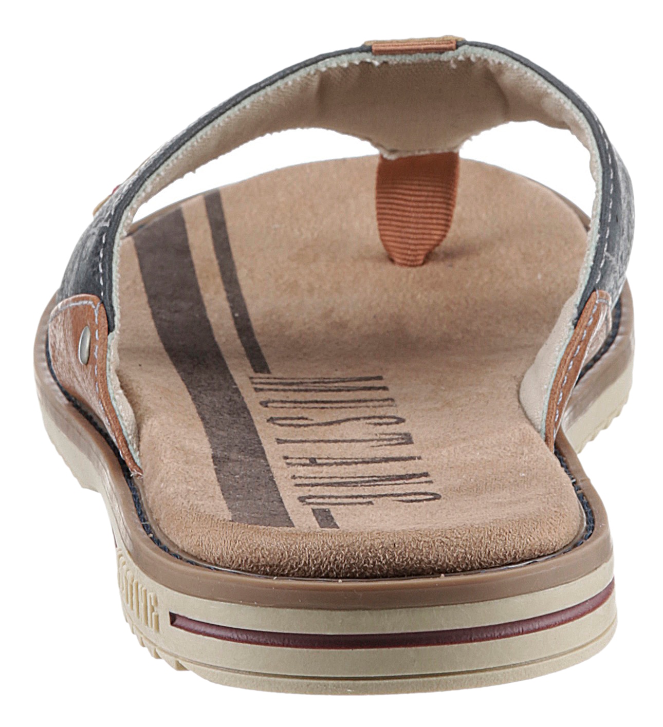 Mustang Shoes Zehentrenner, Sommerschuh, Schlappen, Poolslides, Badeschuh, stylische Farbkombi