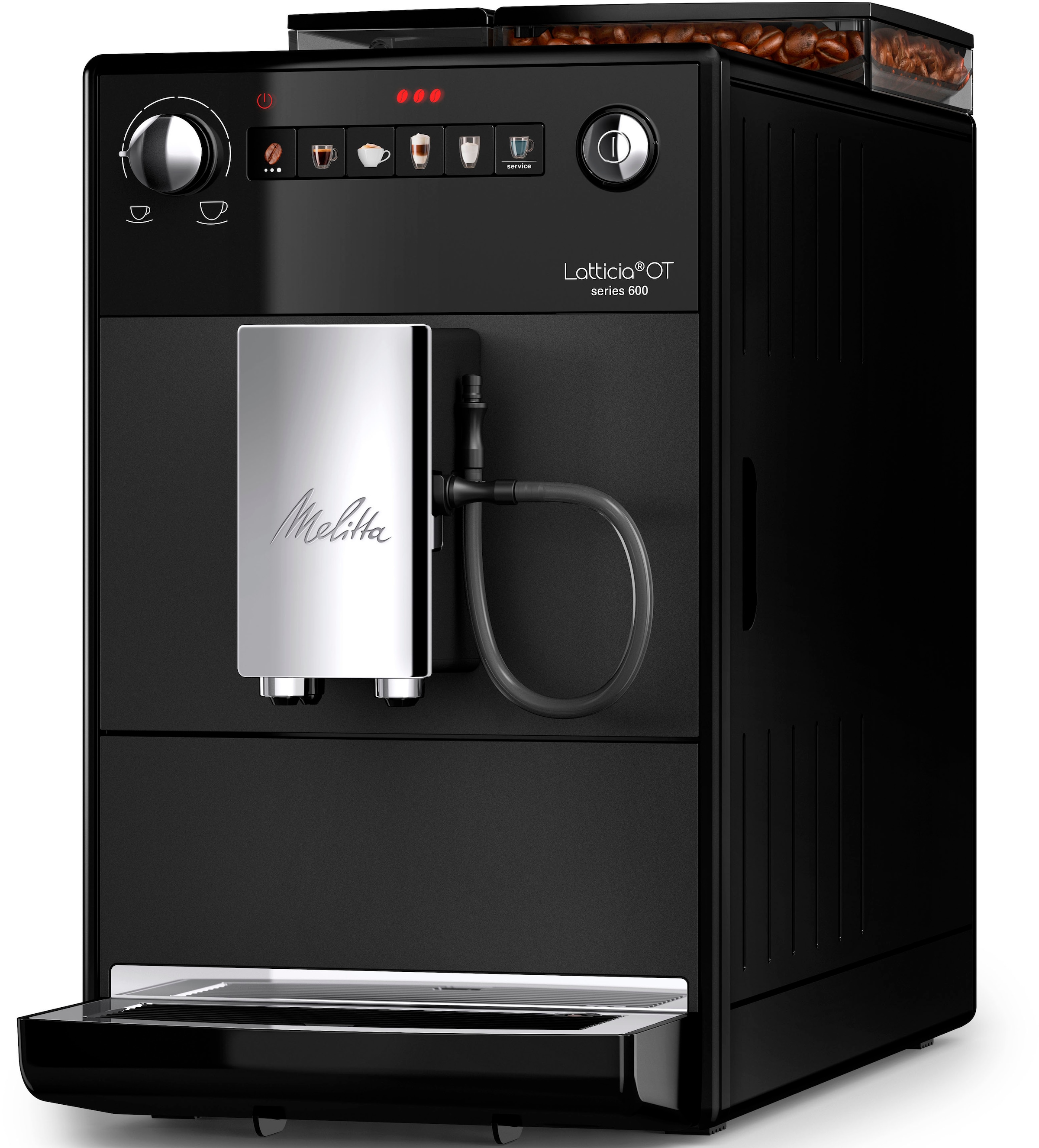 6. Bild von Melitta Kaffeevollautomat »Latticia® One Touch F300-100, schwarz«, kompakt, aber XL Wassertank & XL Bohnenbehälter