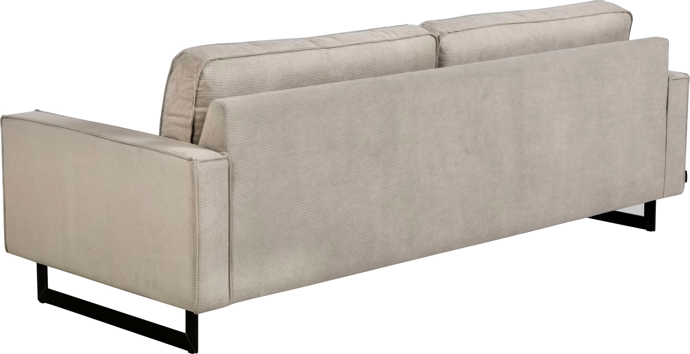Places of Style 3-Sitzer »Maxi-Ausführung Pinto, 236 cm, Cord, Chenille, Lederoptik«, mit Keder, schwarze Metallfüße, Wellenunterfederung