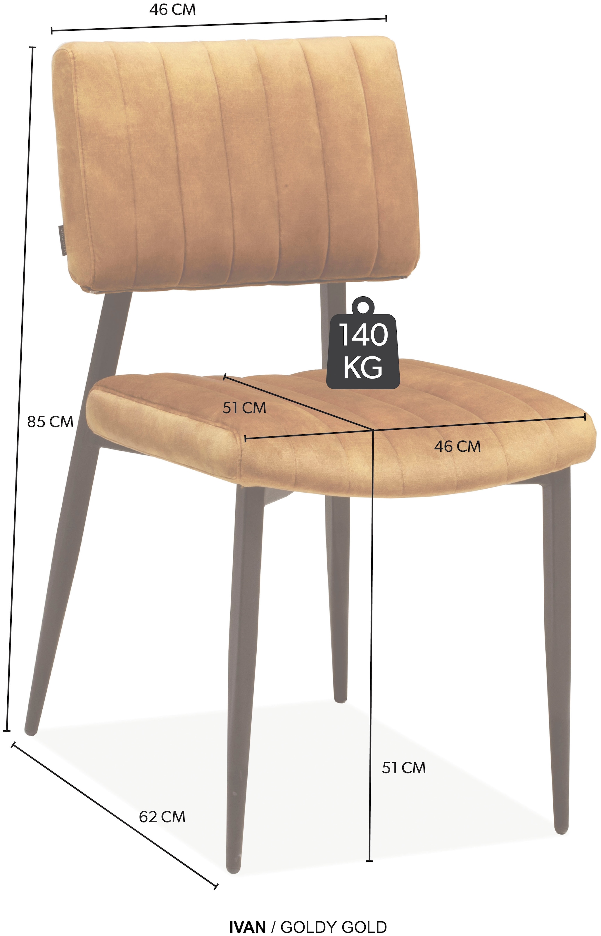 OMG Design Esszimmerstuhl »Ivan«, (Set), 1 St., Stoff, pflegeleichter Samtvelour Bezug, Küchenstuhl