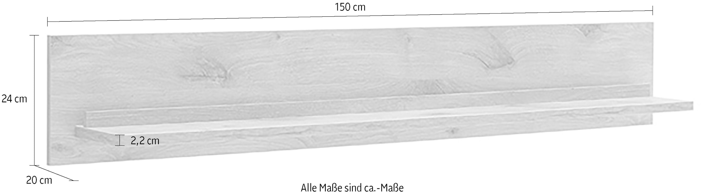 MCA furniture Wandboard »SANTERNO Wandboard«, Deko-Wandregal, Bücherregal, 1 Ablageboden, modern, Breite 150 cm