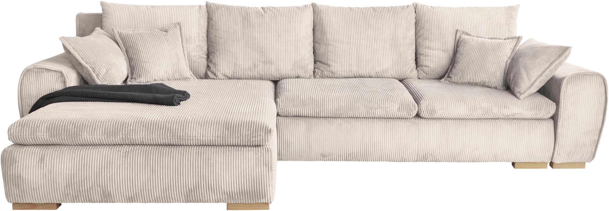Home affaire Ecksofa »Katja L-Form«, Cord Bezug, inkl. Schlaffunktion und S günstig online kaufen