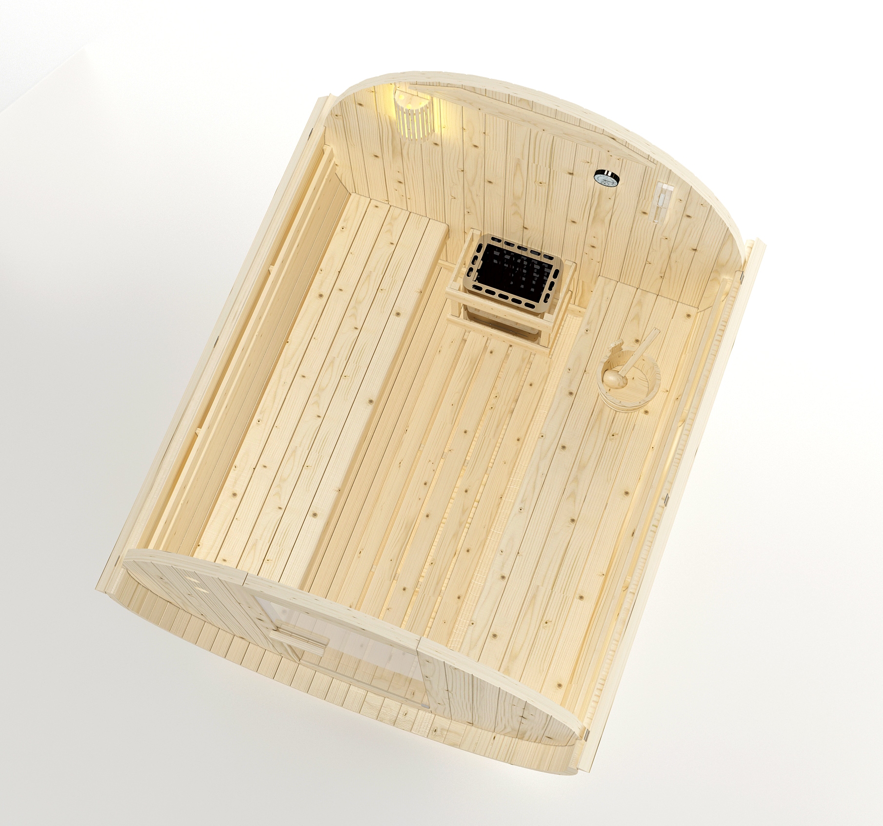 Sanotechnik Fasssauna »»TROMSÖ XL«« geeignet für 6 Personen, Fichetnholz