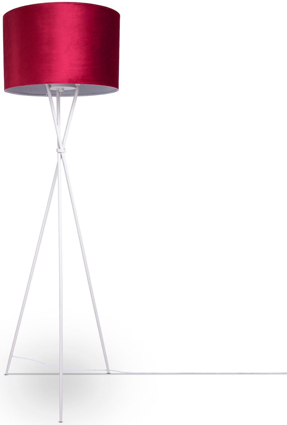 »Kate E27 Color«, Paco Standleuchte uni online Filigran 177,5cm Höhe Home Velour bestellen Stehlampe Dreibein Wohnzimmer