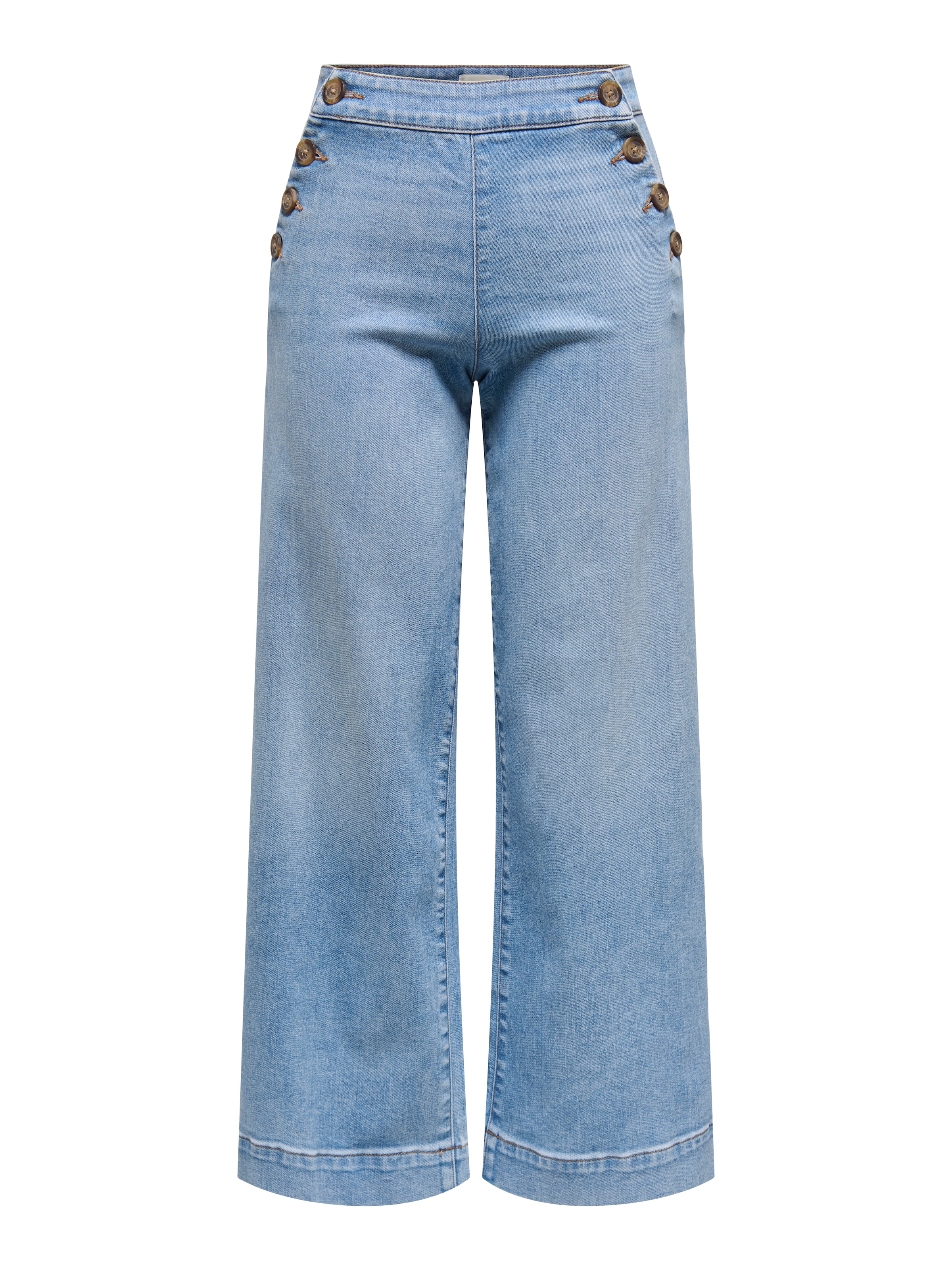 ONLY High-waist-Jeans »ONLMADISON HW BUTTON WIDE CRP DNM GEN223« Baumwollmischung, High Waist, knöchelfrei