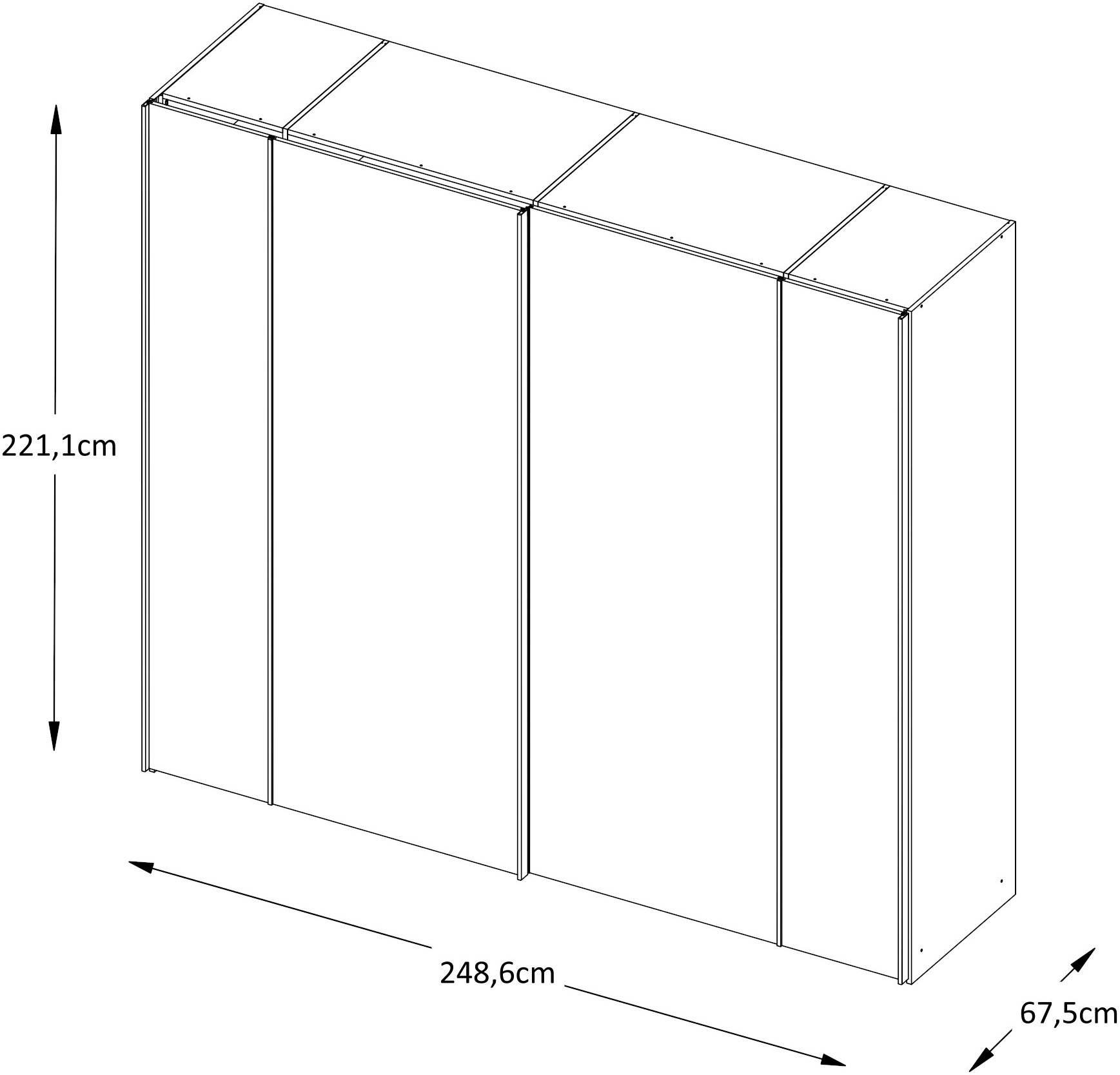 STAUD Schwebetürenschrank »Sonett 220G, Made in Germany«, mit vier verschiedenen Ausstattungsvarianten