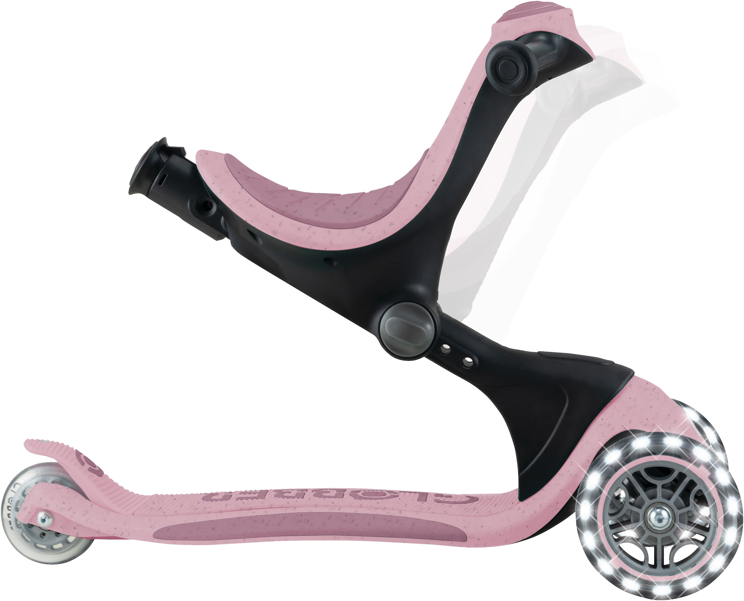 Globber Tretroller »GO-UP DELUXE LIGHTS ECO 360, mit Leuchtrollen«