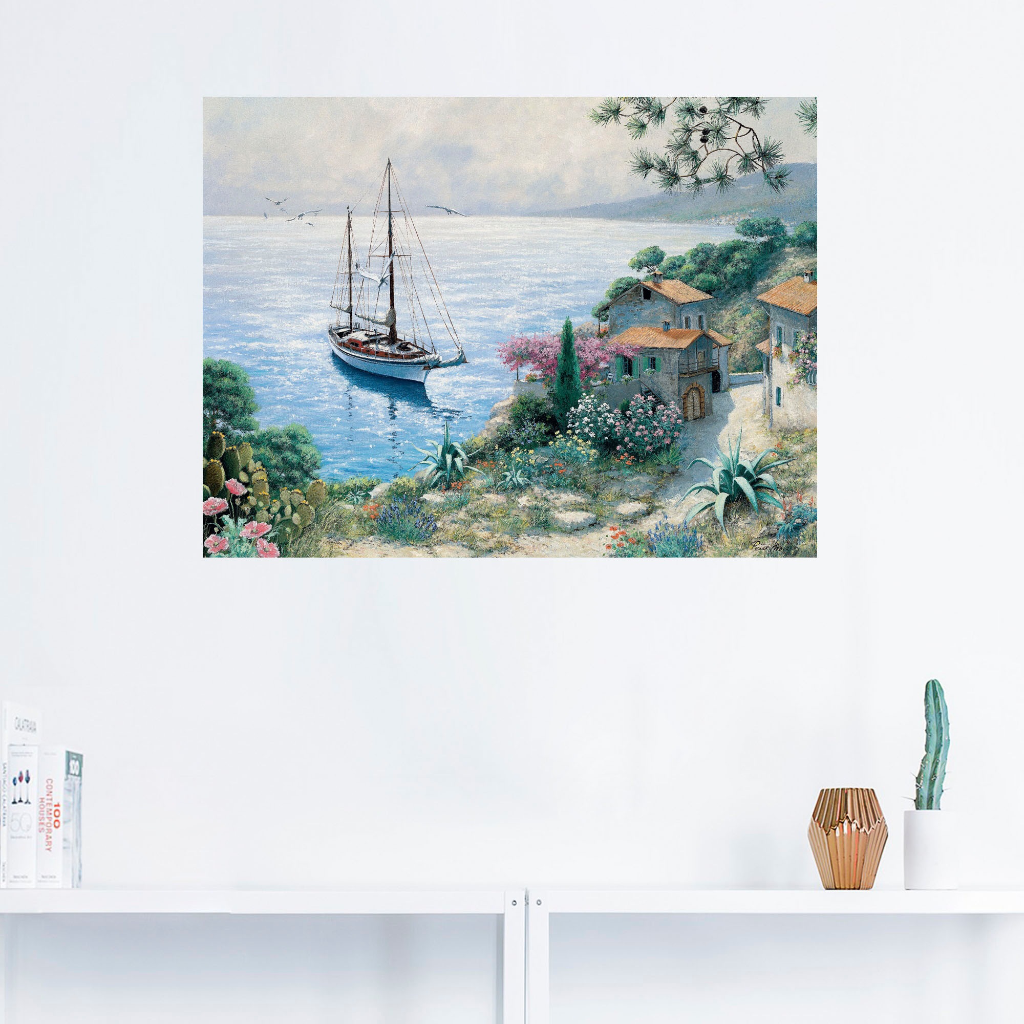 Artland Wandbild »Die Bucht«, Boote & Schiffe, (1 St.), als Leinwandbild, Wandaufkleber in verschied. Größen