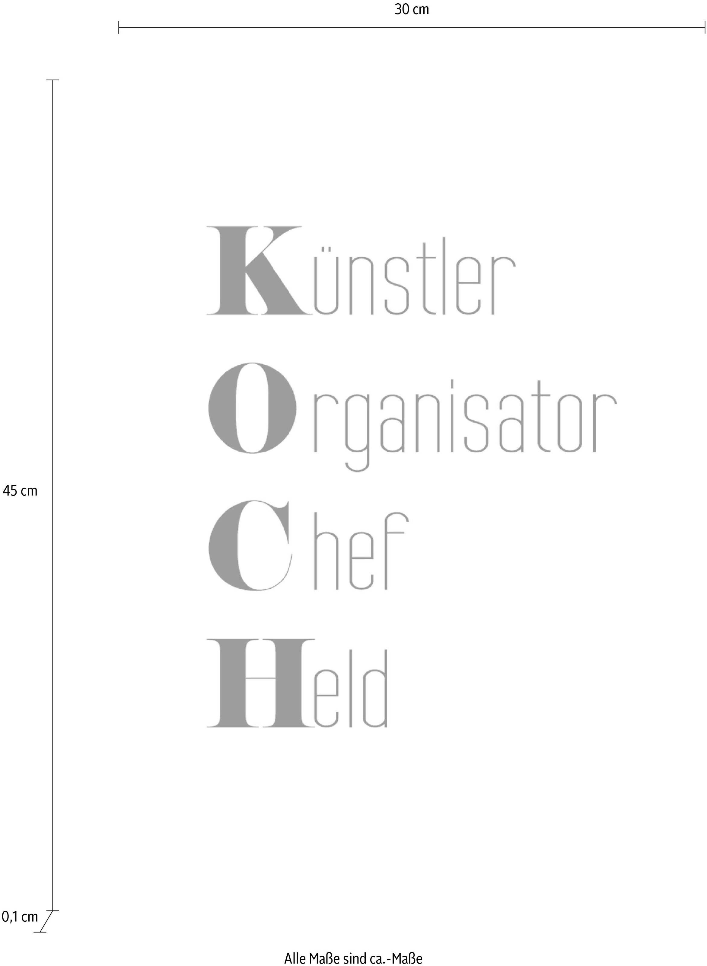 queence Wanddekoobjekt »KOCH«, Stahlschild, Blechschild, Spruch, Witzig, Wanddeko, retro, 20x30cm