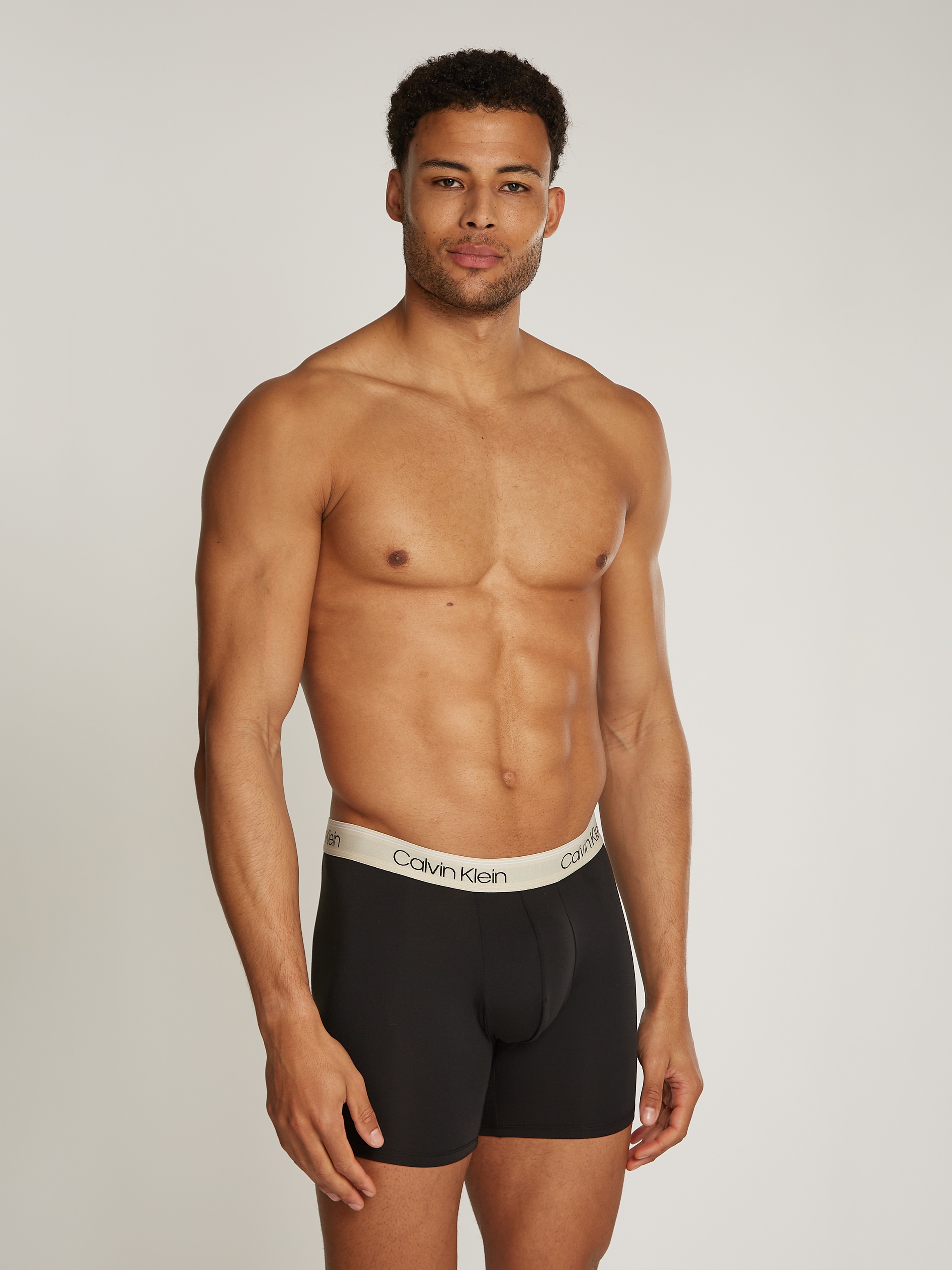 Calvin Klein Underwear Boxer »BOXER BRIEF 3PK«, (Packung, 3er-Pack), mit längerem Bein & Logo-Elastikbund