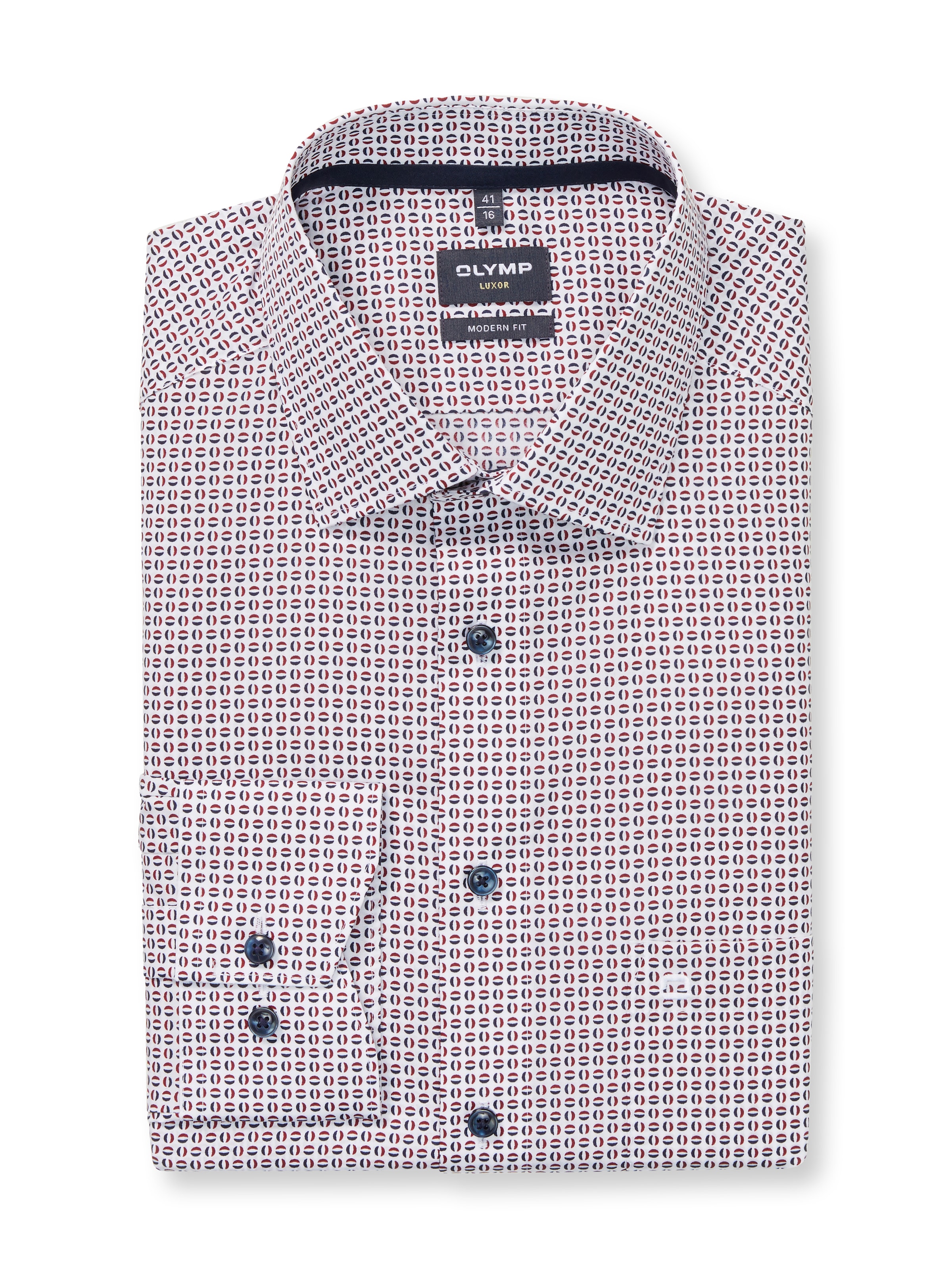 OLYMP Langarmhemd »Luxor modern fit« New-Kentkragen, Businesshemd