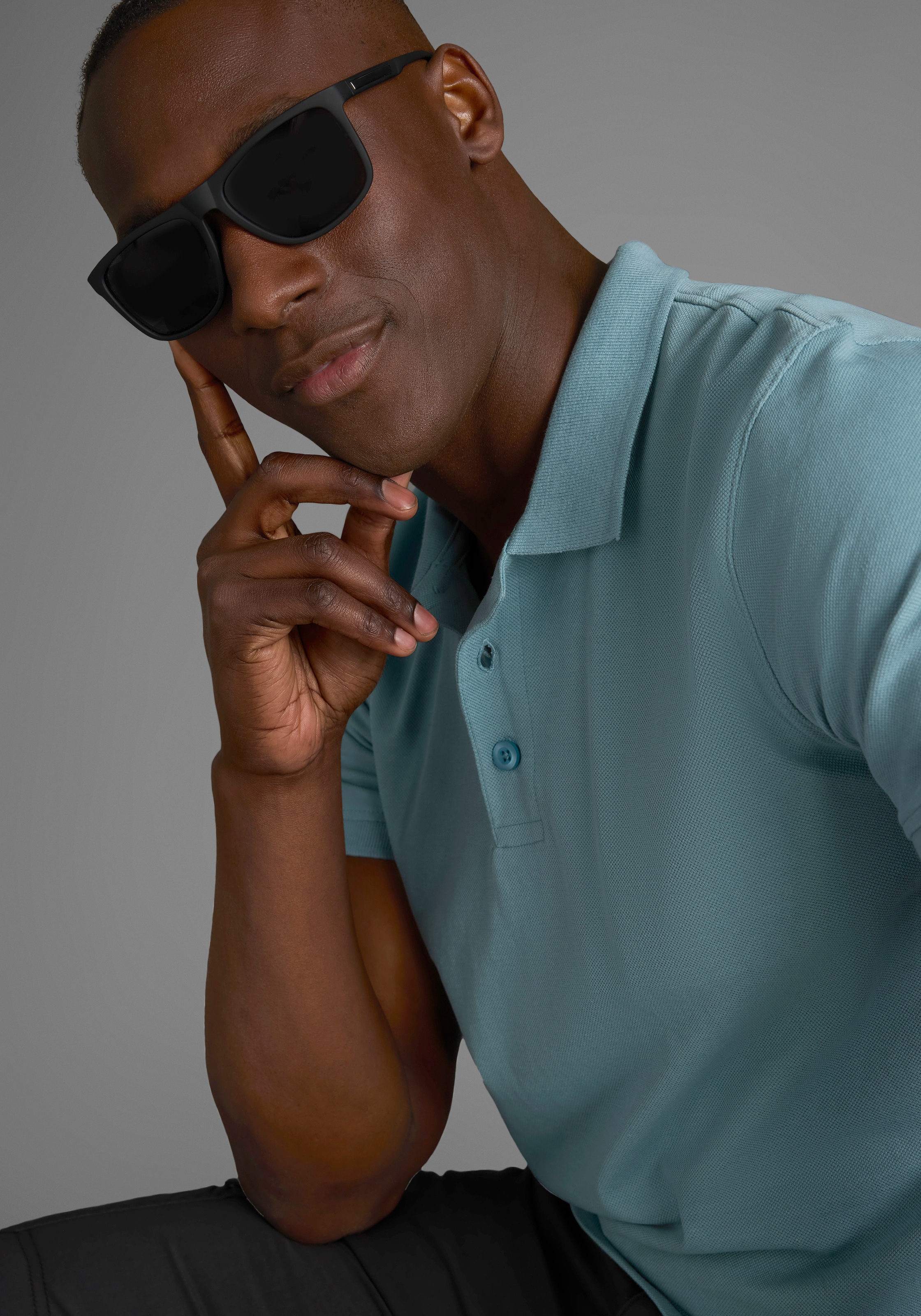 Man's World Poloshirt, Kurzarm, lockere Passform, unifarben