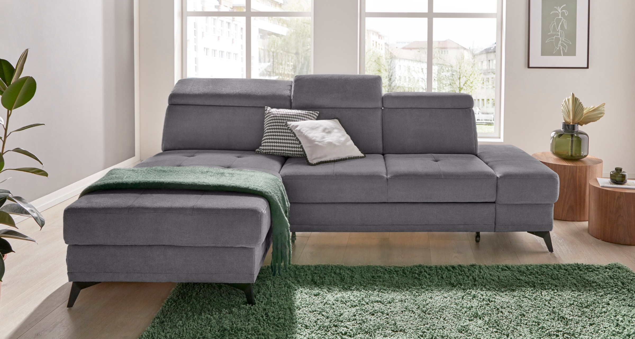 Home affaire Ecksofa »Cardiz L-Form« inkl.Kopfteilverstellung und Federkern günstig online kaufen