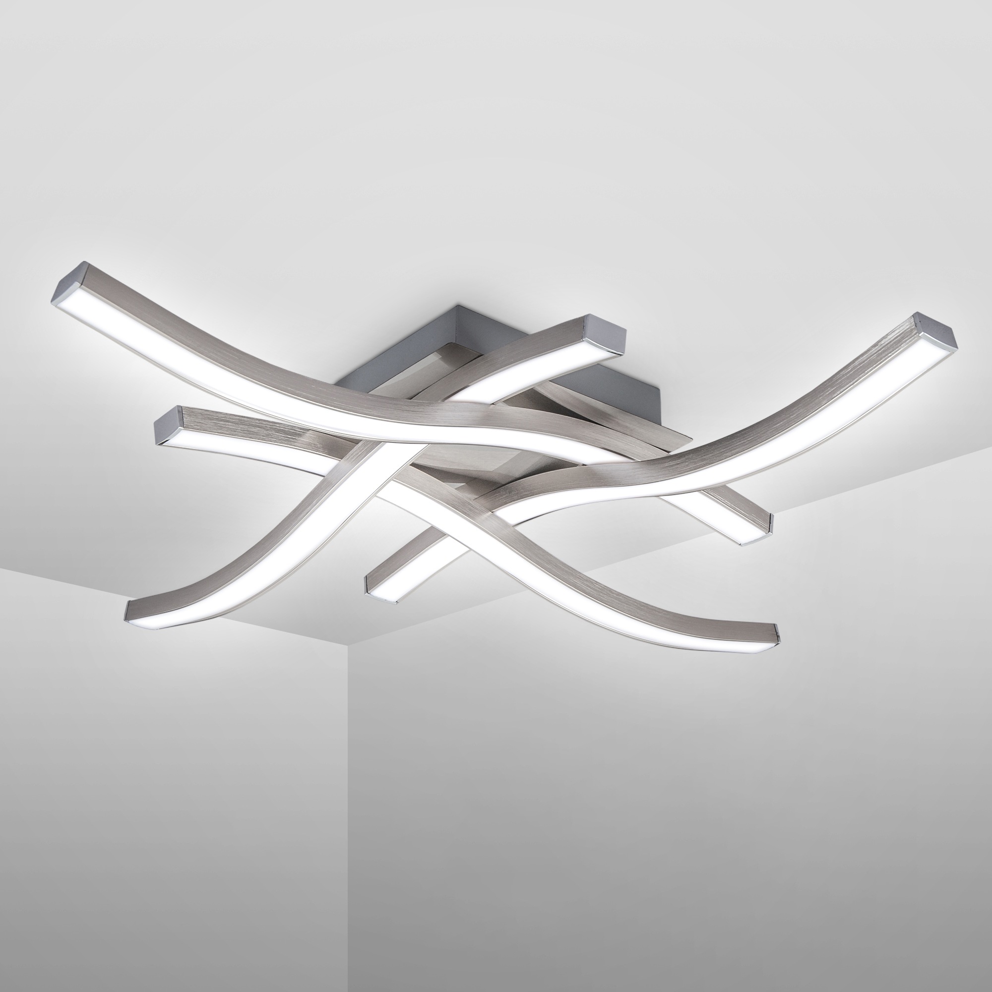 B.K.Licht LED Deckenleuchte, neutralweiß, 20 Watt 2.000 Lumen, Aluoptik, ge günstig online kaufen