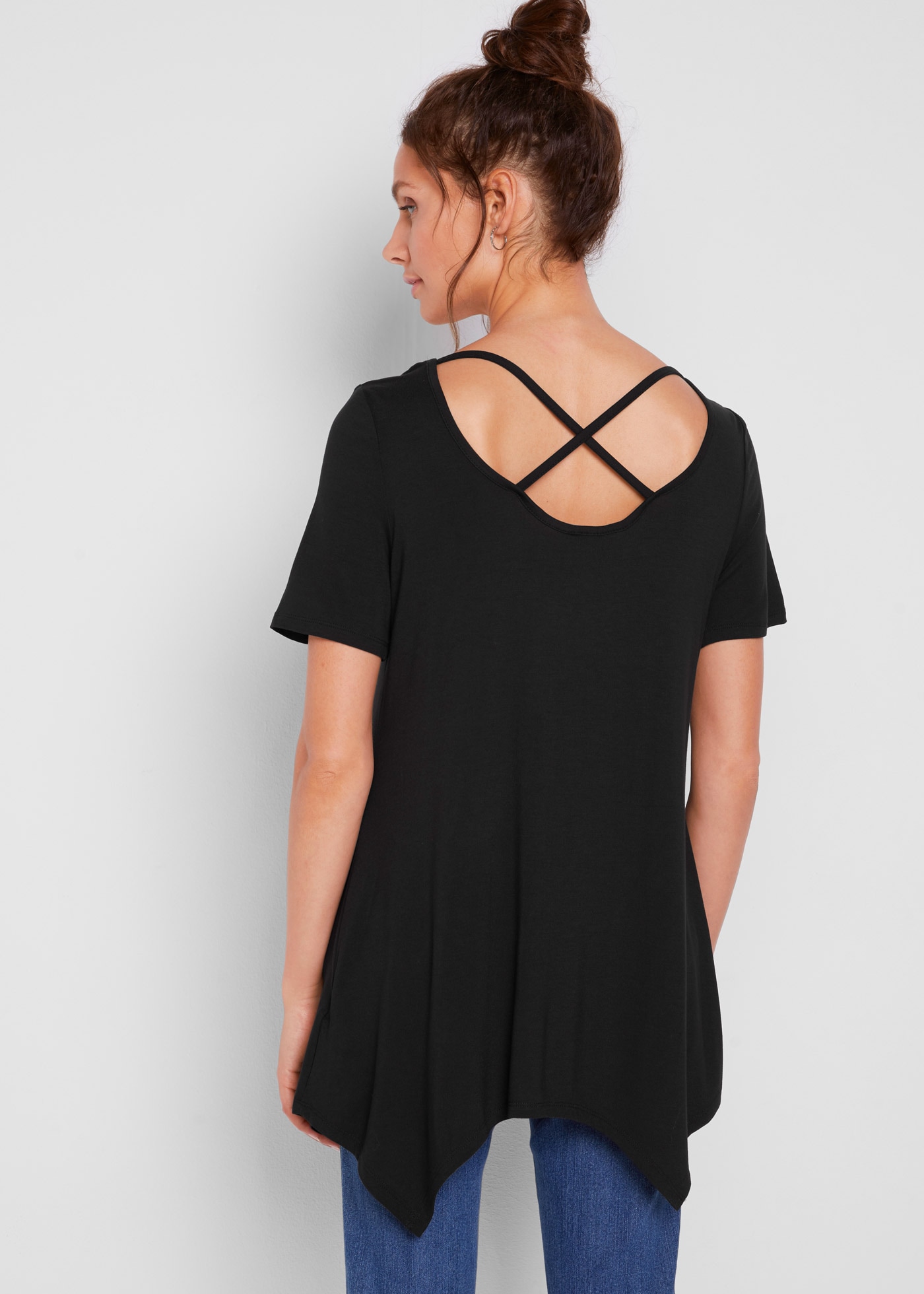 bonprix Longshirt »Zipfel Longshirt, kurzarm« Zipfel Longshirt, kurzarm