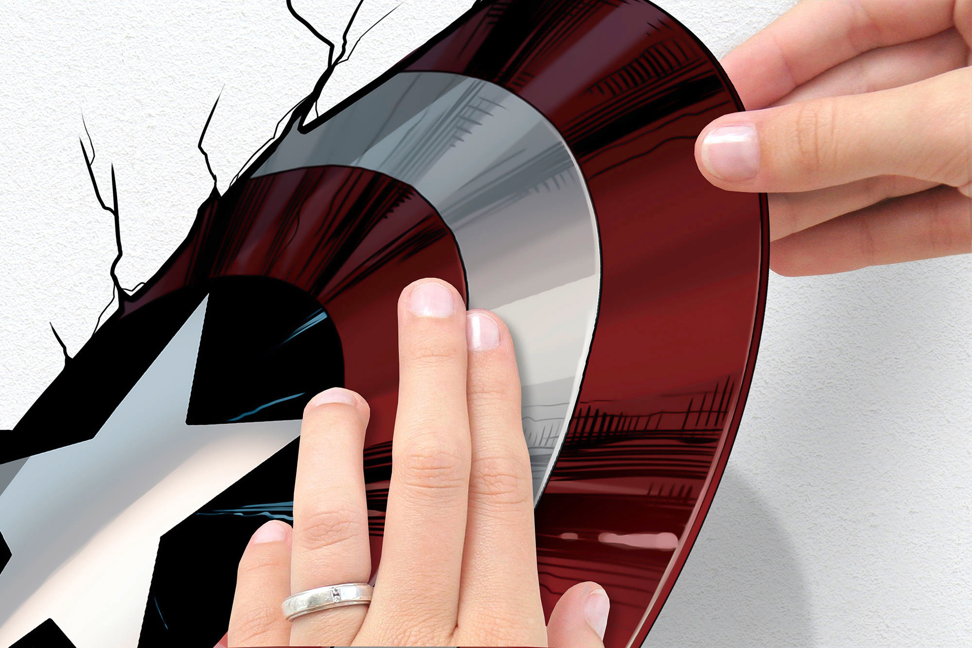 Komar Wandtattoo »Avengers Hammer & Shield - Größe 100 x 70 cm«, (4 St.), selbstklebend, Wandsticker, Kinderzimmer