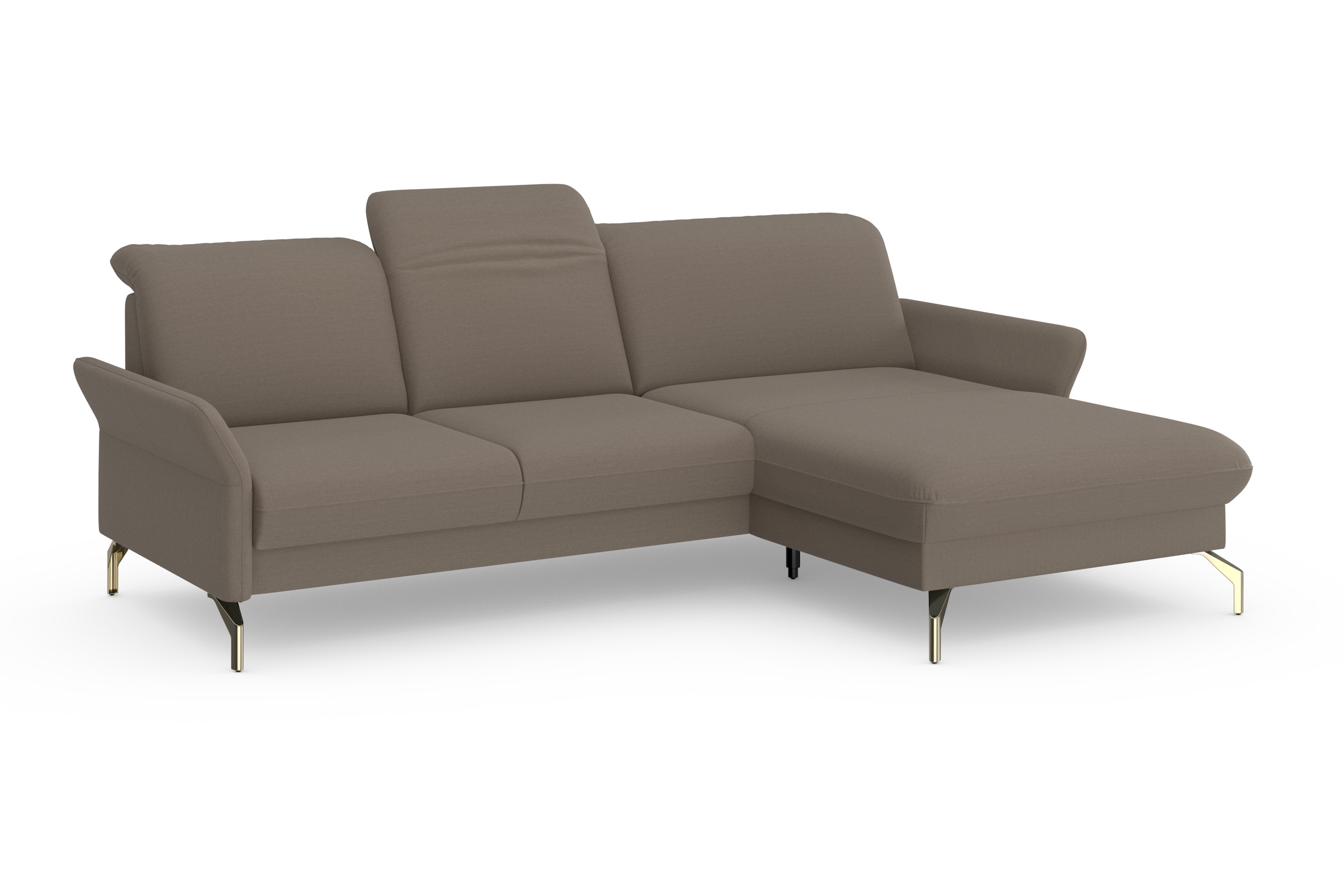 sit&more Ecksofa »Fashion L-Form«, wahlweise mit Kopfteilverstellung, Vorziehsitz, motorisch, Nickelfüße