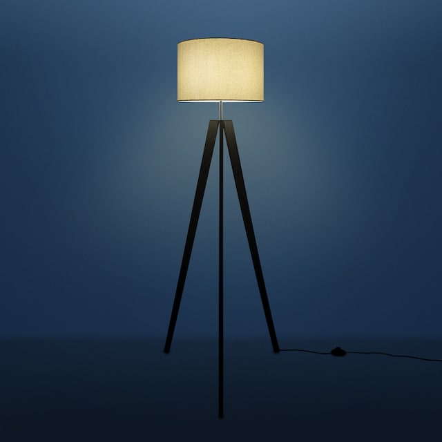 »Canvas E27 Vintage online 1 flammig-flammig, Stehlampe bestellen Color«, Paco Fuß uni Stil Wohnzimmer Home LED Lampe Stehlampe Skandinavischer