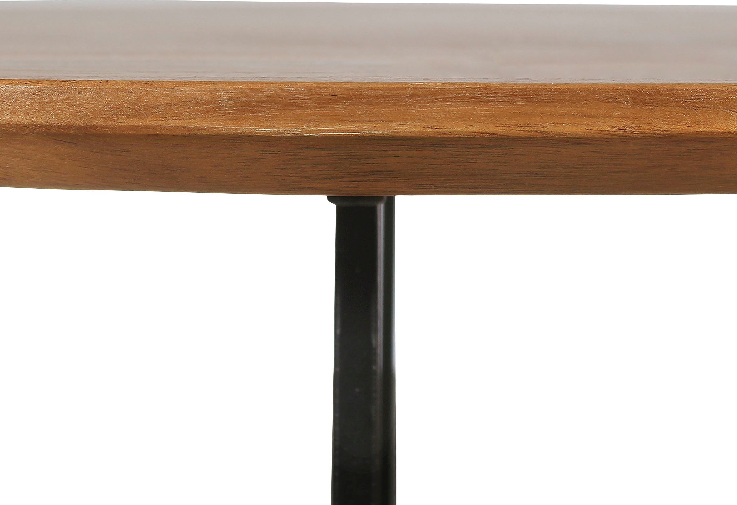 byLIVING Couchtisch »Alina«, mit massiver Akazien - Platte und schwarzem Metallgestell, rund 80cm.