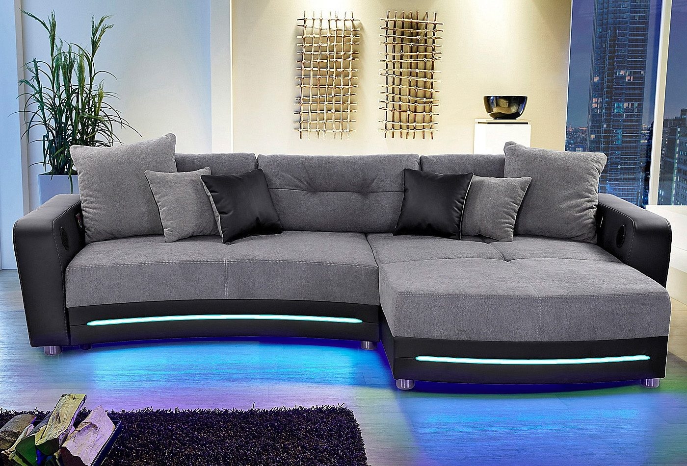 Jockenhöfer Gruppe Ecksofa Laredo, inklusive RGB-LED-Beleuchtung und Bluetooth-Soundsystem