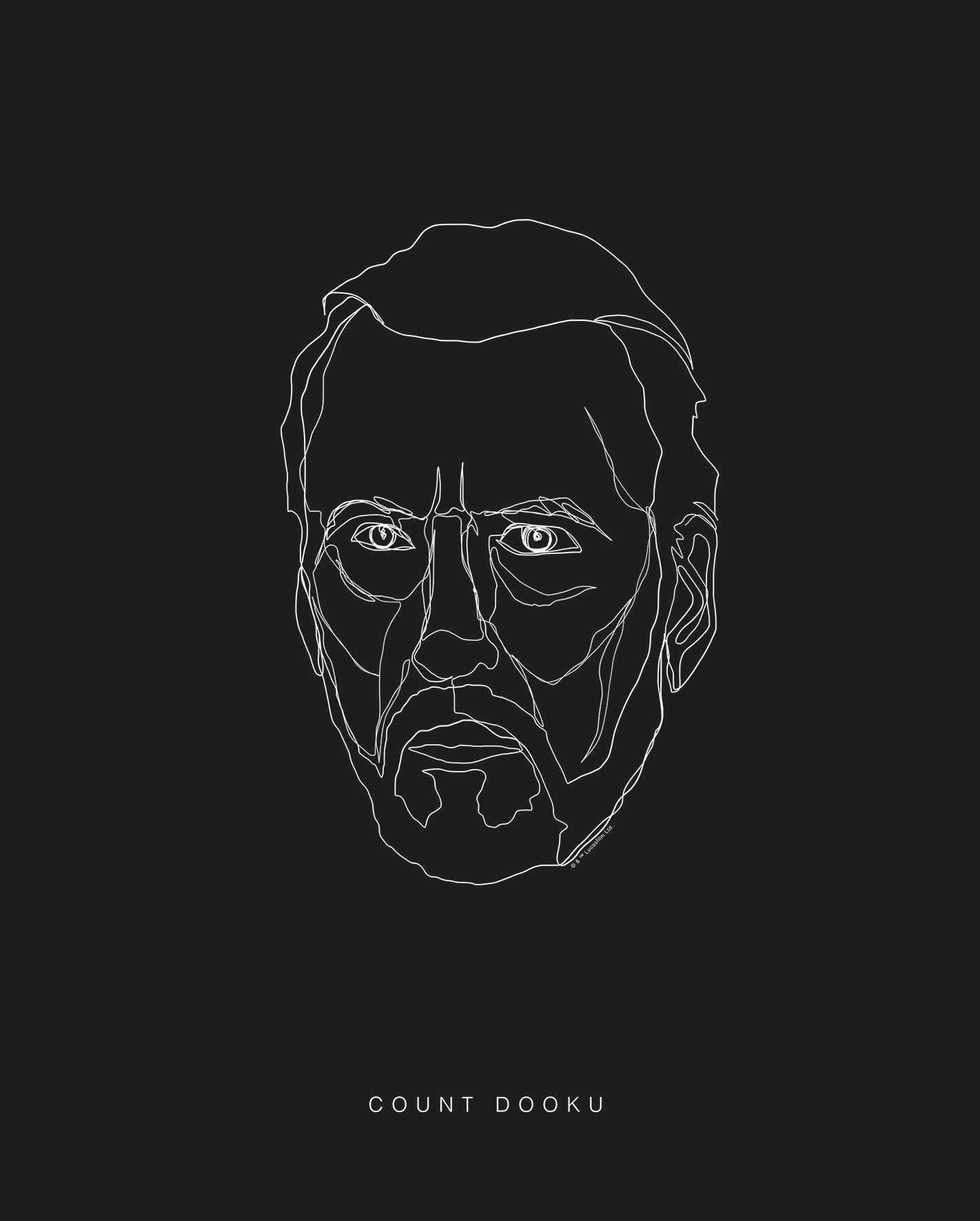 Bild KOMAR "Star Wars Lines Dark Side Dooku", schwarz-weiß (farbe bild(er): schwarz, weiß), B:40cm H:50cm