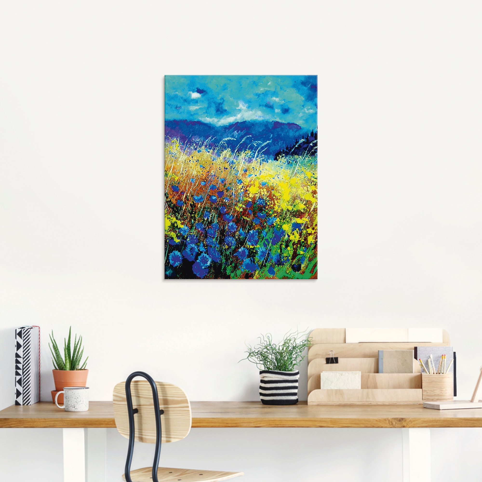 Artland Glasbild »Blaue wilde Blumen«, Blumenwiese, (1 St.), in verschiedenen Größen