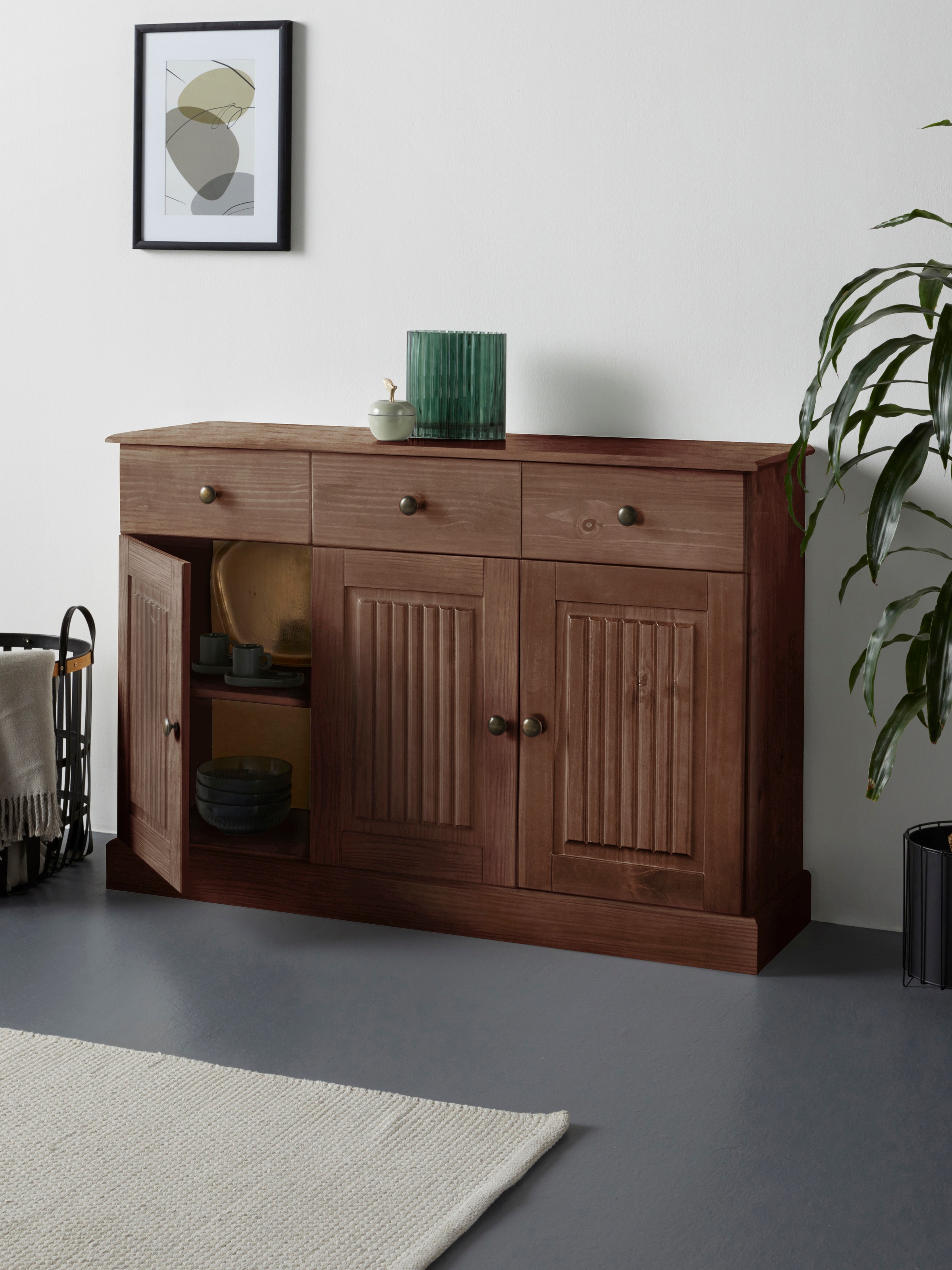 Home affaire Sideboard »Liotta«, Kommode mit 2 Schubkästen u. 2 verstellbare Einlegeböden