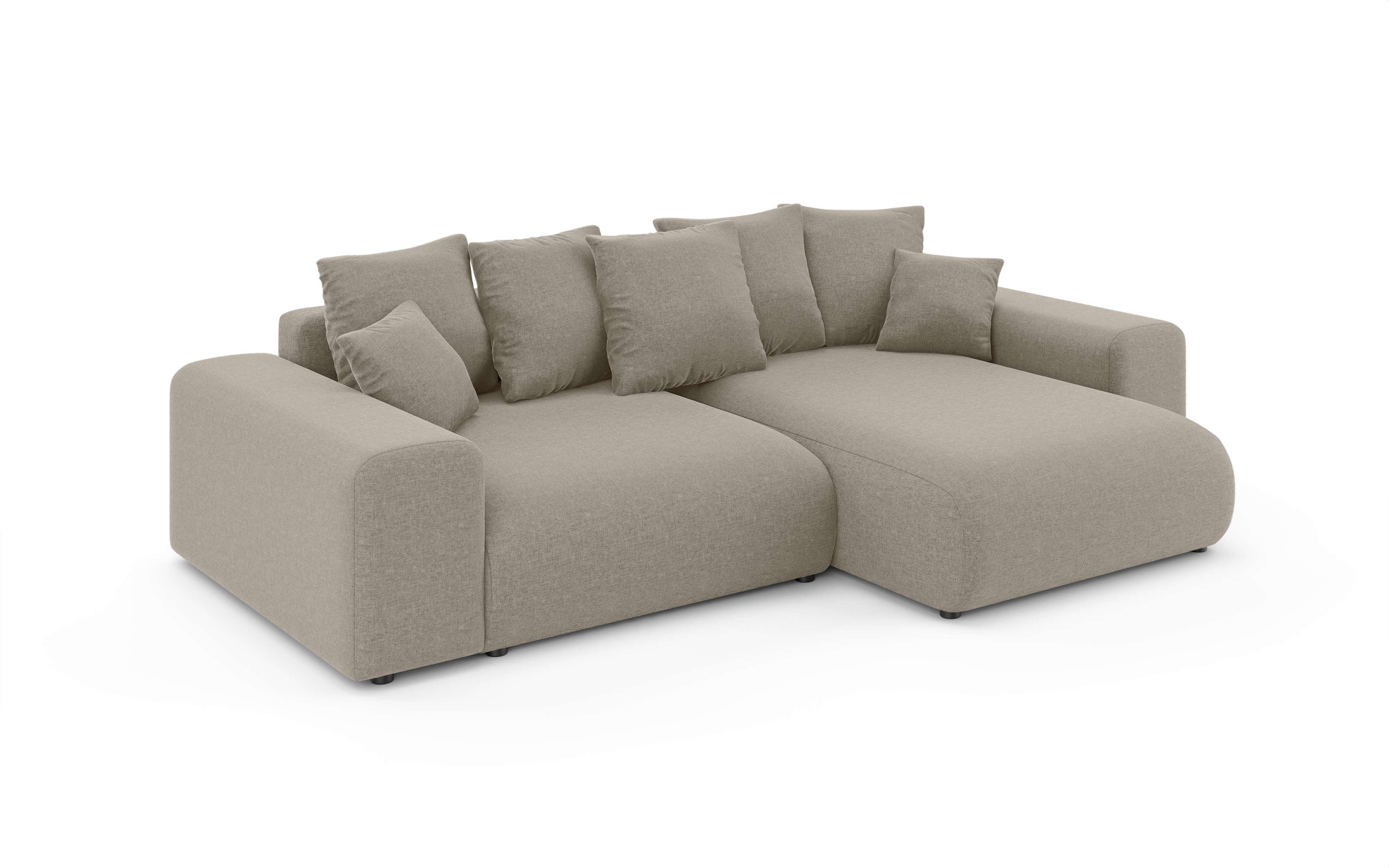 Home affaire Ecksofa »LAKESIDE mit Bettfunktion und Bettkasten, B/T/H 257/166/84 cm«, L-Form, Recamiere beidseitig montierbar, Wellenunterfederung