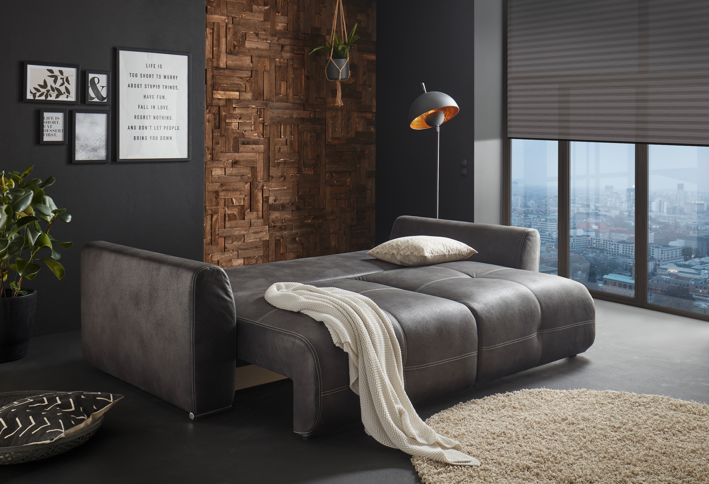 ED EXCITING DESIGN Schlafsofa »Dolan«, mit Bettkasten & 2 Zierkissen