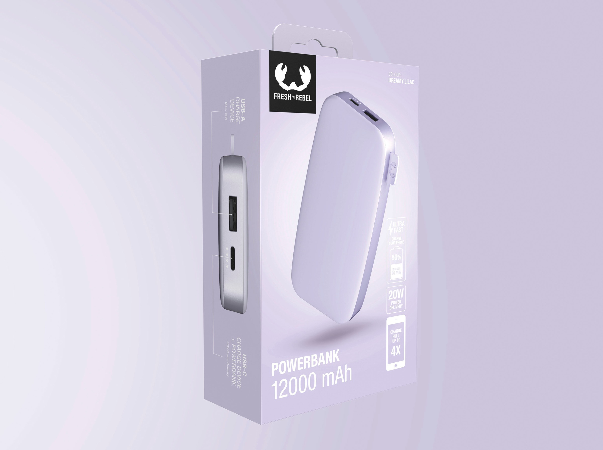 Fresh´n Rebel Powerbank »Power Pack 12000mAh mit USB-C, Ultra Fast Charge & 20W PD«
