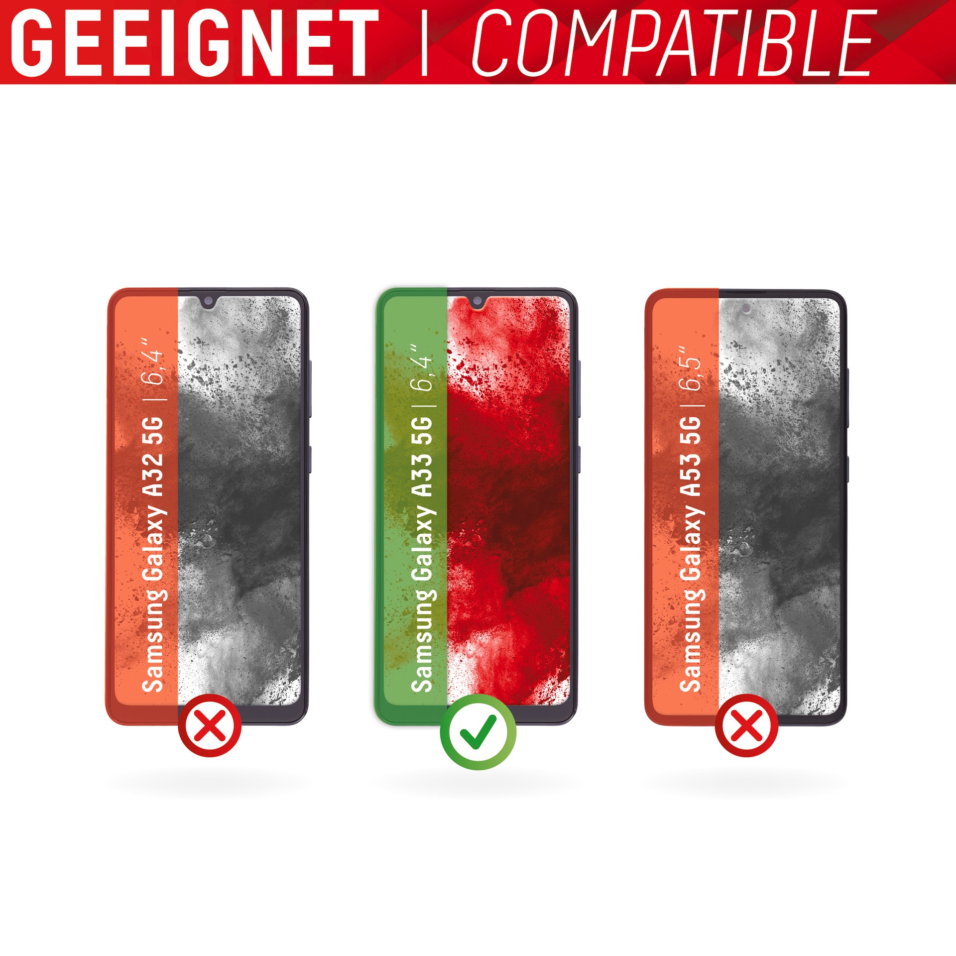 Displex Displayschutzglas »Real Glass - Samsung Galaxy A33 5G« Displayschutzfolie Displayschutz kratzer-resistent 10H splitterfest