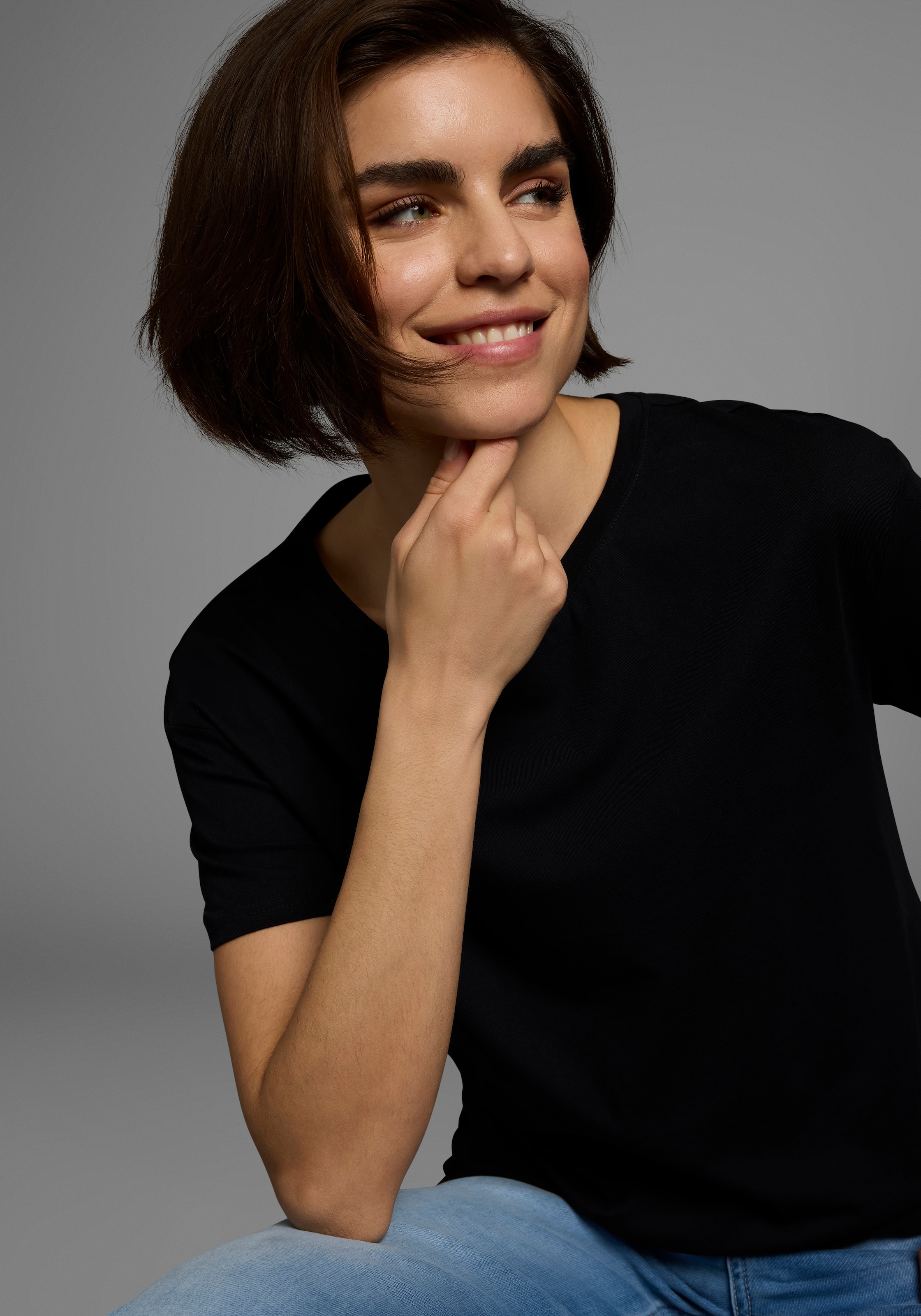 AJC T-Shirt oversize Passform,  Basic,  aus Baumwolle