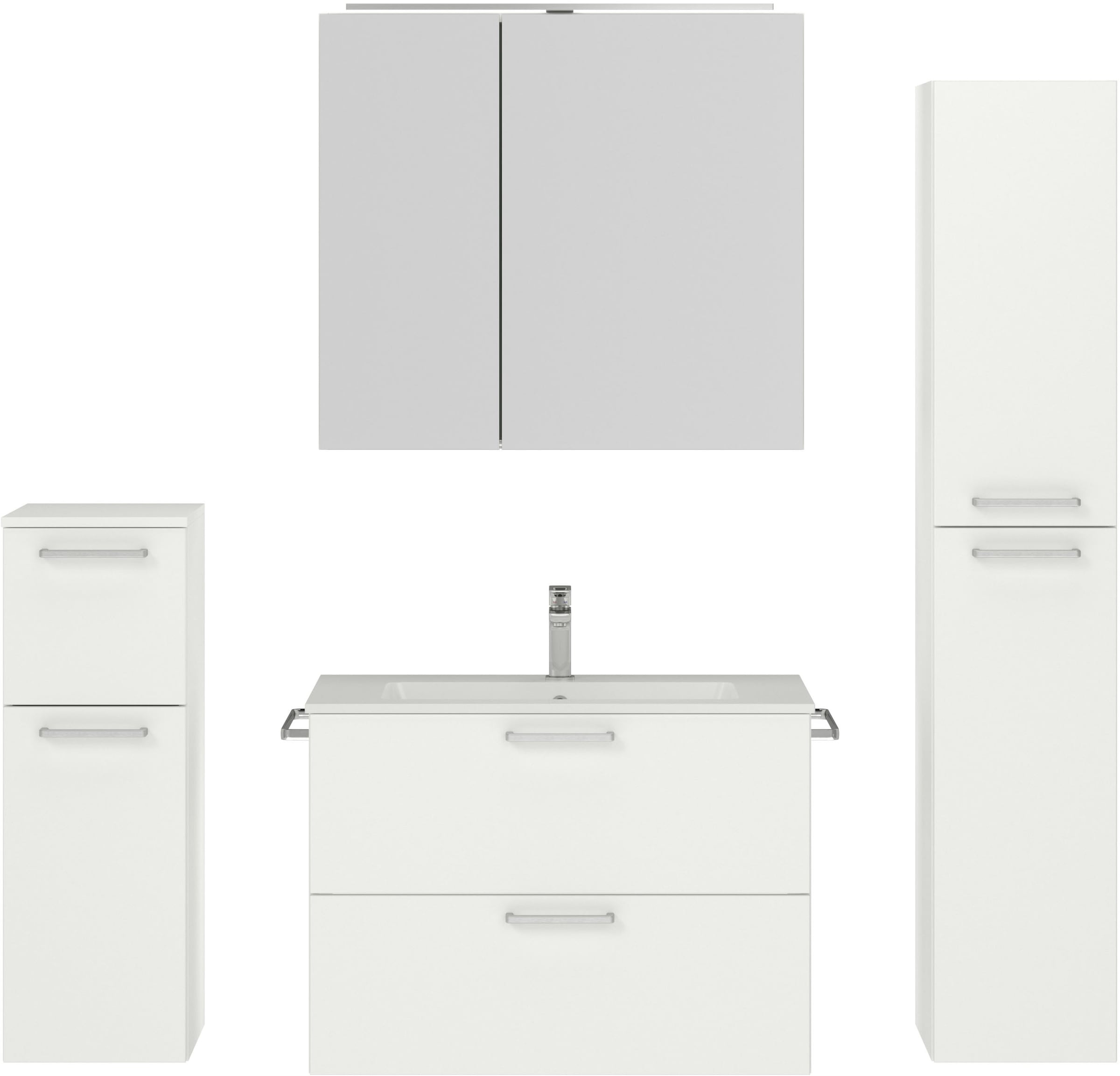 nobilia® Badmöbel-Set »Tolvina« vormontiert, mit Soft-Close, 4 Stk. tlg. in günstig online kaufen