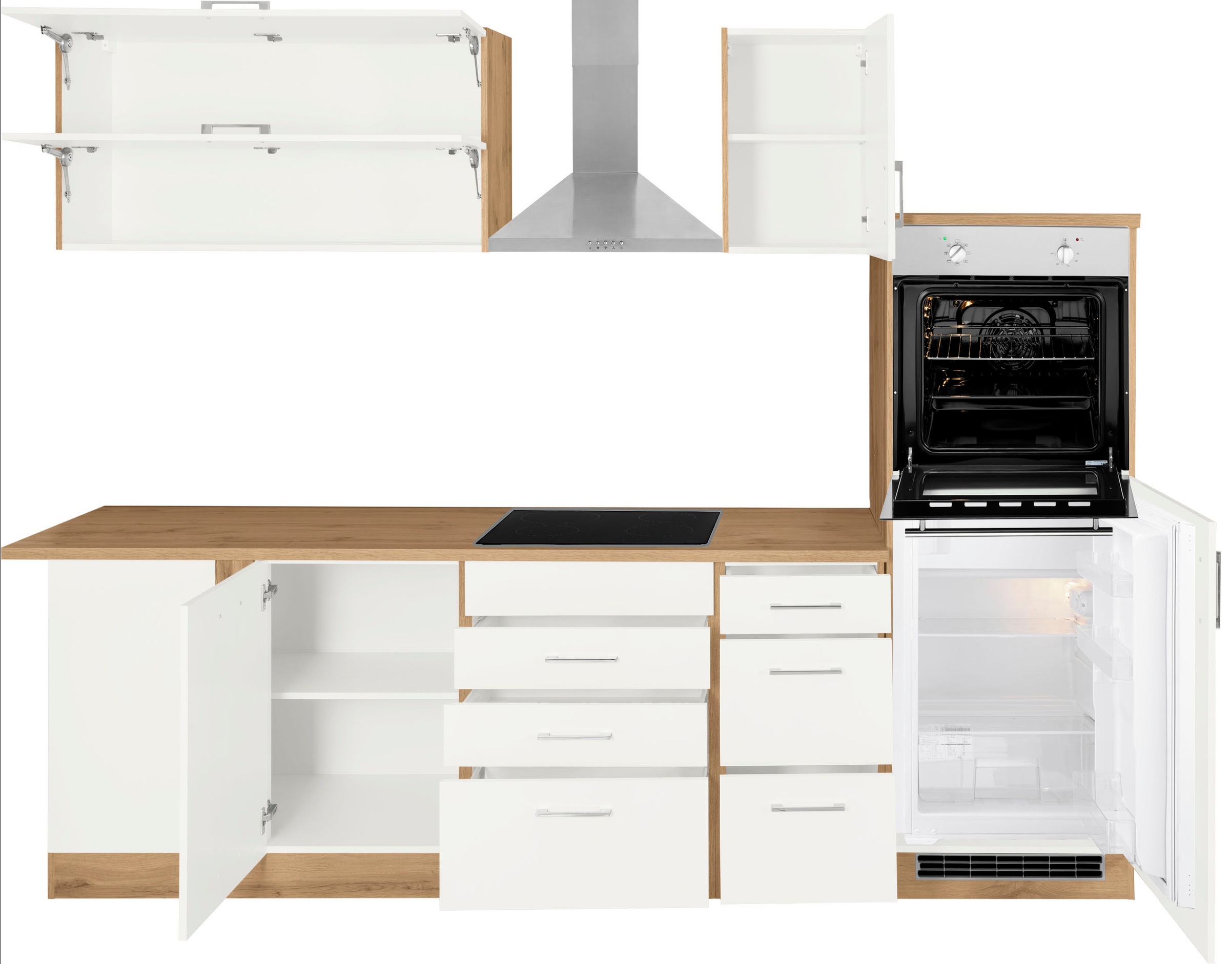 KOCHSTATION Winkelküche »KS-Colmar«, mit E-Geräten, Stellbreite 210/270 cm