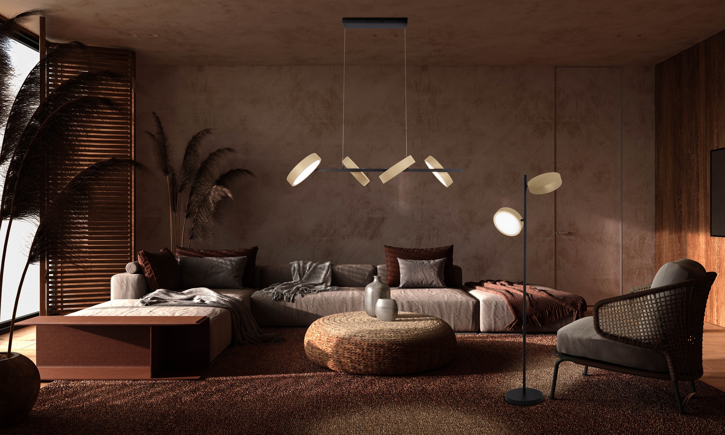 näve LED Stehlampe »Tessa«, 2 flammig, Leuchtmittel LED-Modul | LED wechselbar, stufenlos dimmbar per Tastschalter, CCT-Funktion, Zuleitung ca. 180cm