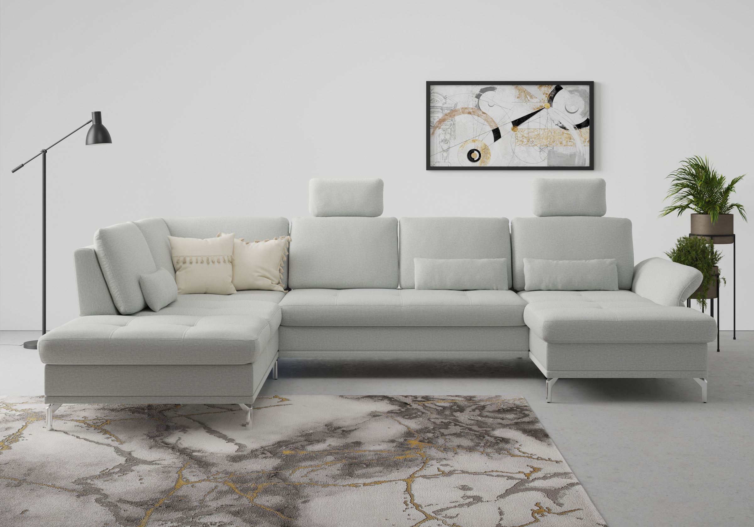 INOSIGN Wohnlandschaft »Palm Beach U-Form« Federkern, mit Sitztiefenverstel günstig online kaufen