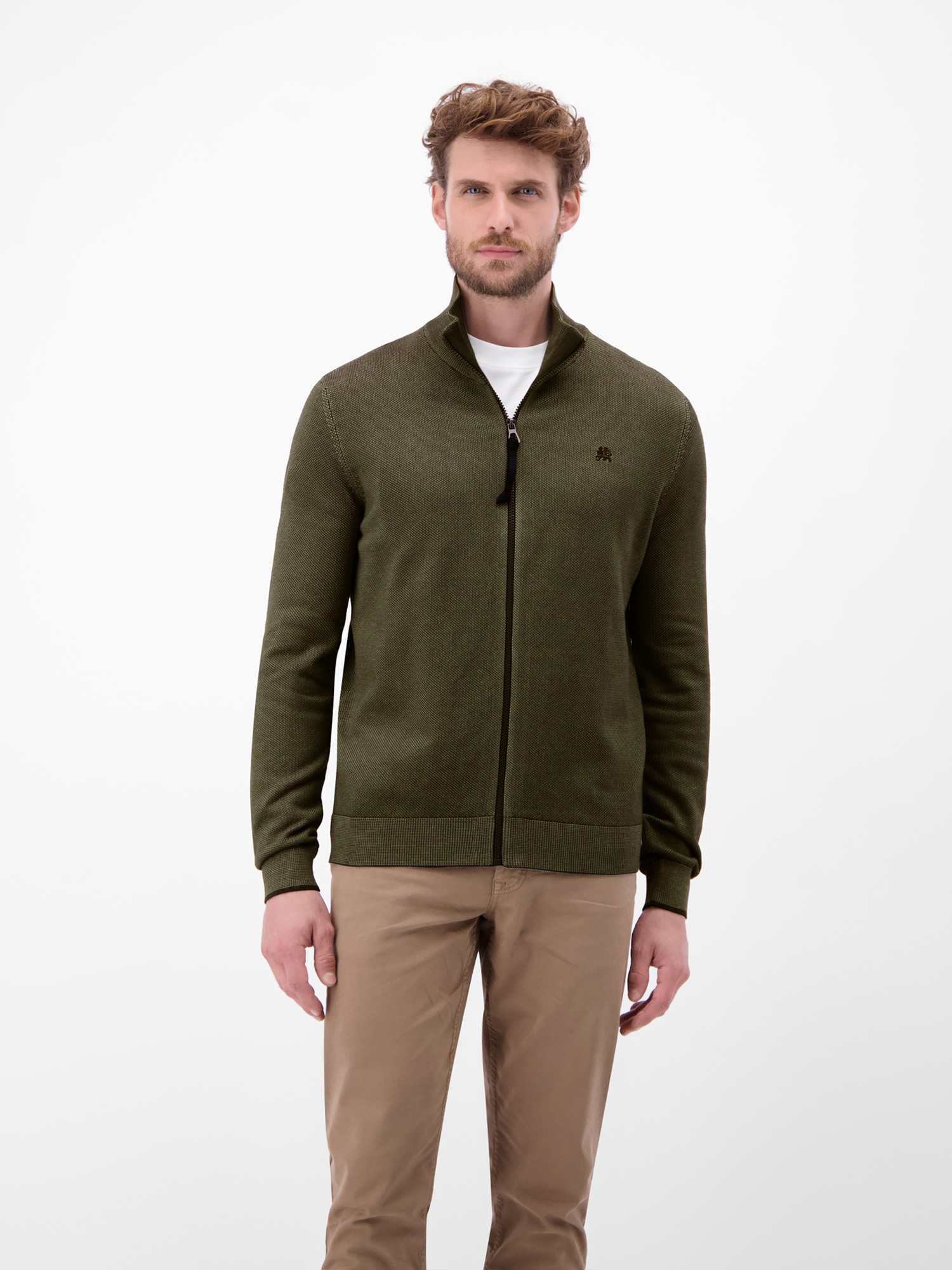 LERROS Strickjacke »LERROS Melange-Strickjacke für Herren«