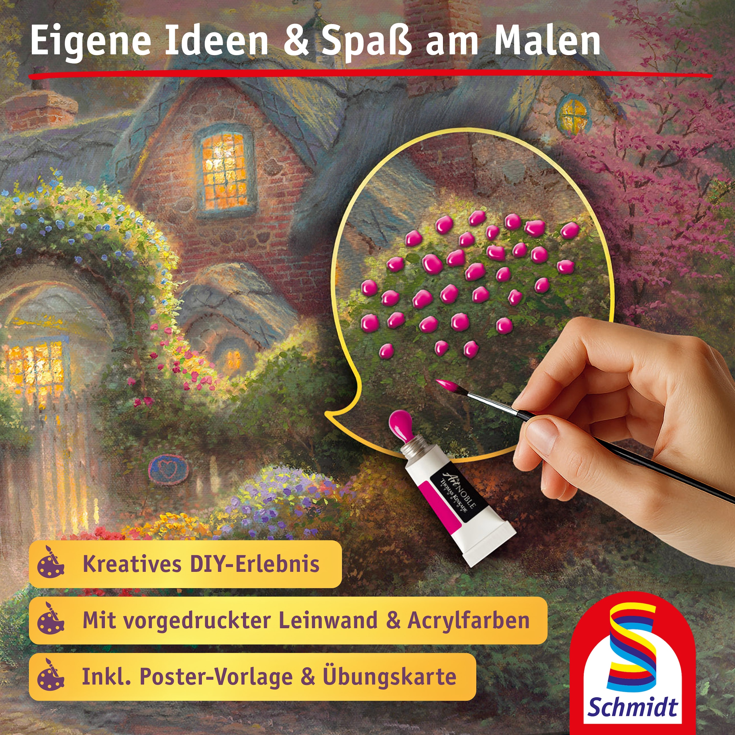 Schmidt Spiele Malvorlage »MyArtNoble, Thomas Kinkade, Malset Rosebud Cottage«