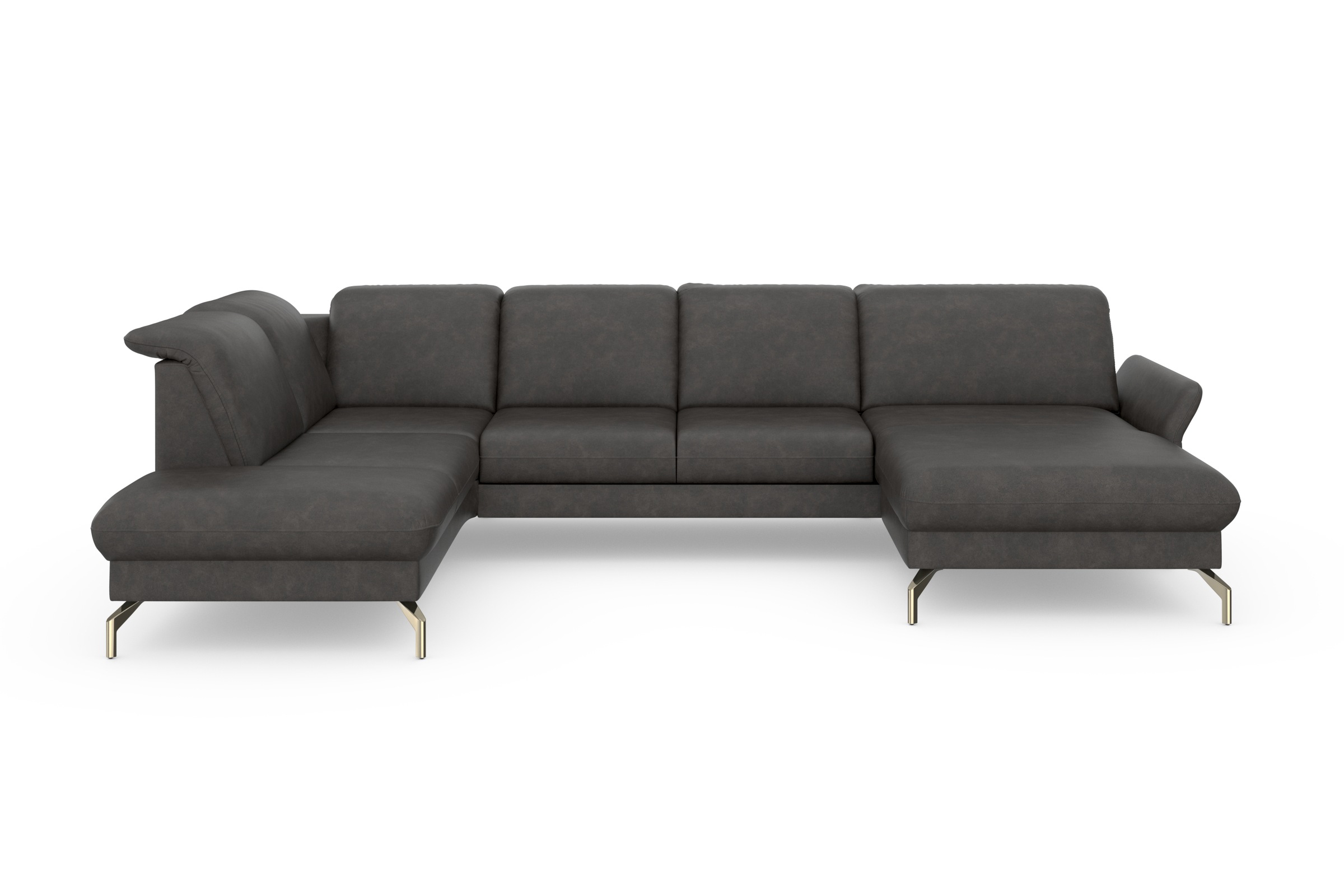 sit&more Wohnlandschaft »Fashion U-Form«, wahlweise mit Kopfteilverstellung, Vorziehsitz, motorisch, Nickelfüße