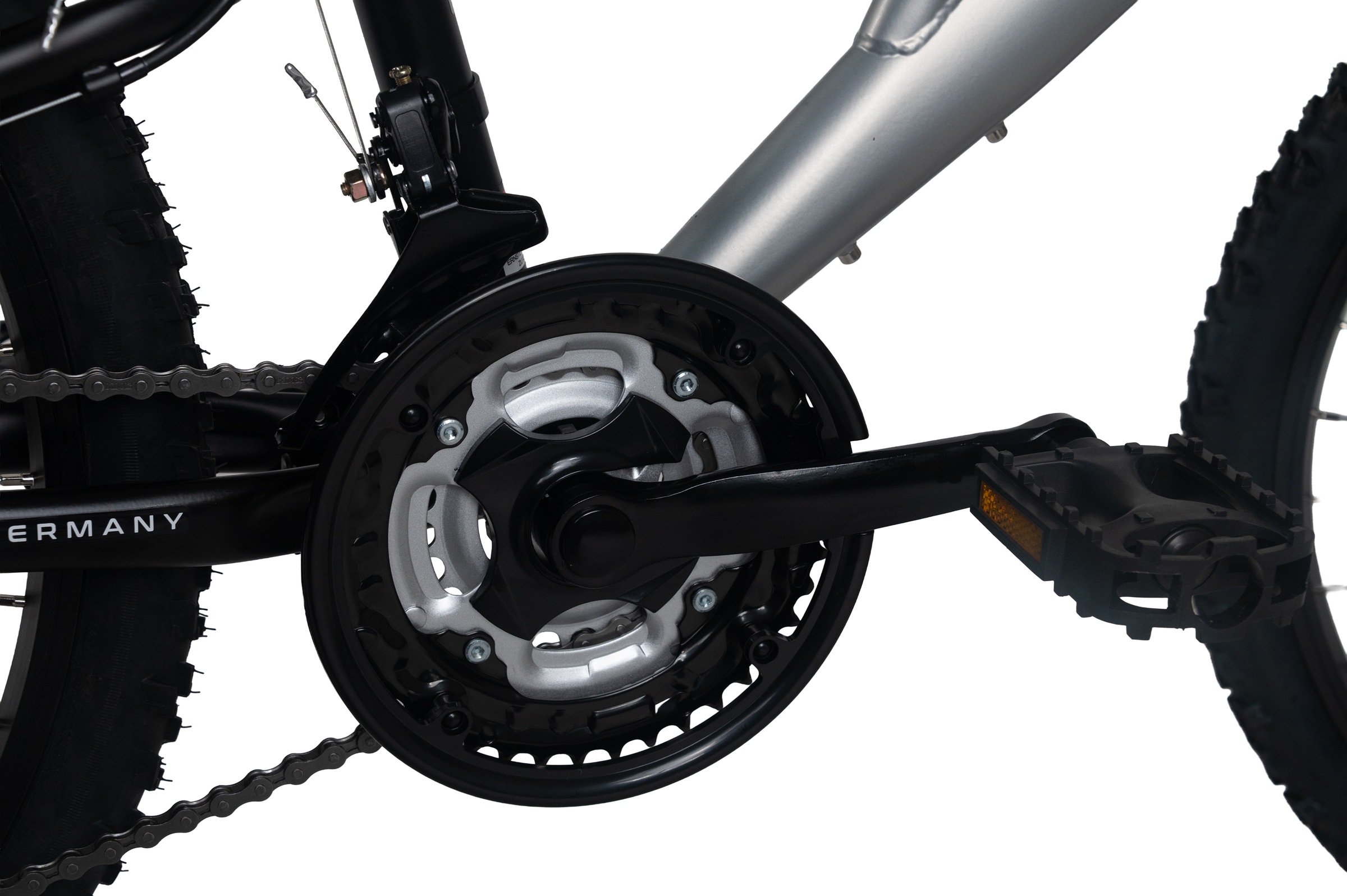 WYLD Jugendfahrrad »WYLD Kinder-Mountainbike Fully 24'' Zodiac grau 18 Gänge RH 38 cm« 18 Gang Shimano Tourney Schaltwerk Kettenschaltung