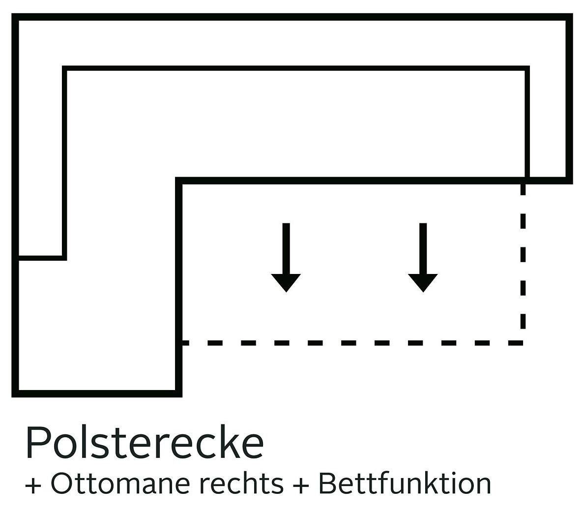 COTTA Ecksofa »Enterprise L-Form«, mit Arm- & Kopfteilverstellung, wahlweise mit Bettfunktion