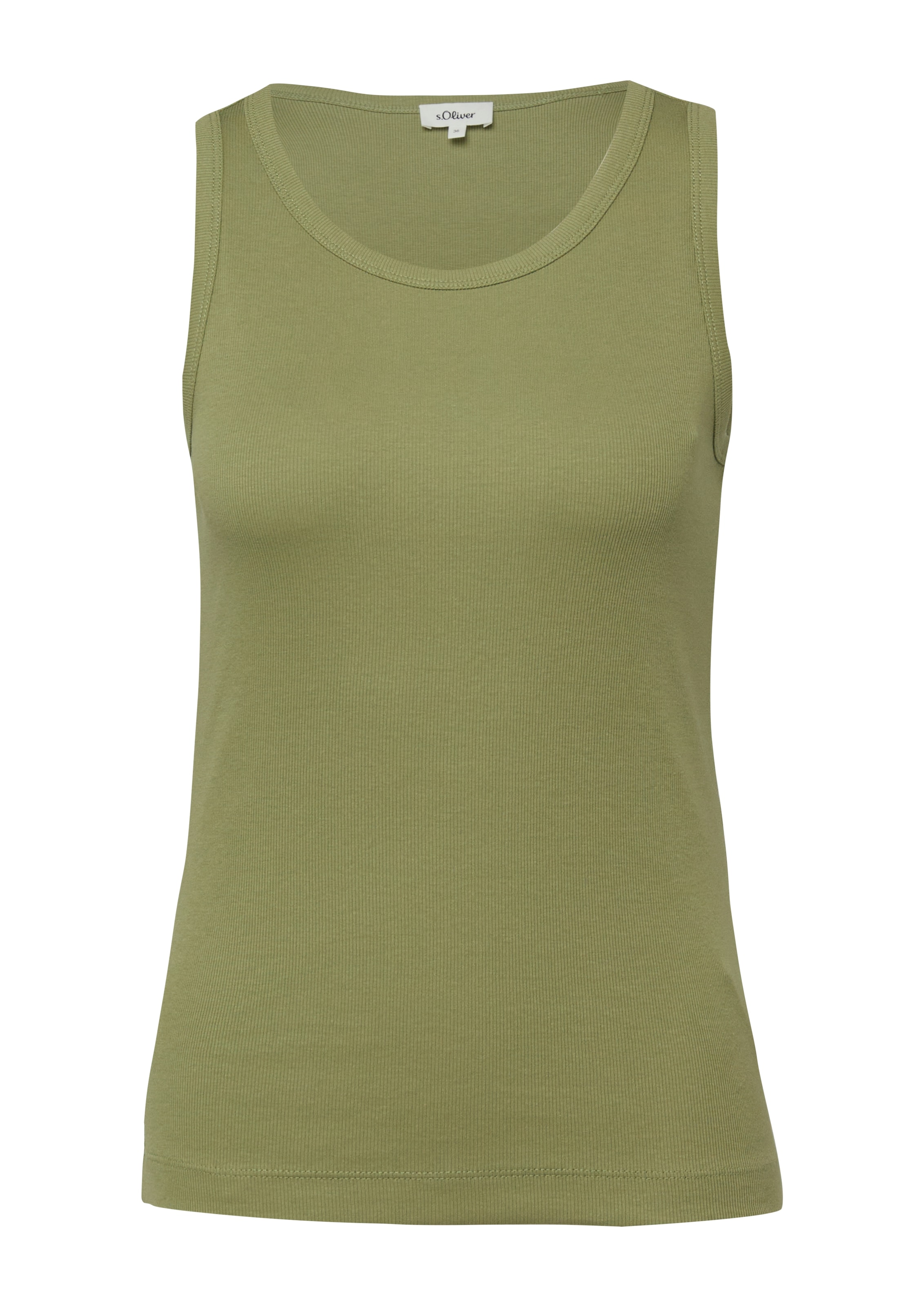 s.Oliver Tanktop in Rippoptik, Regular Fit, Rundhalsausschnitt