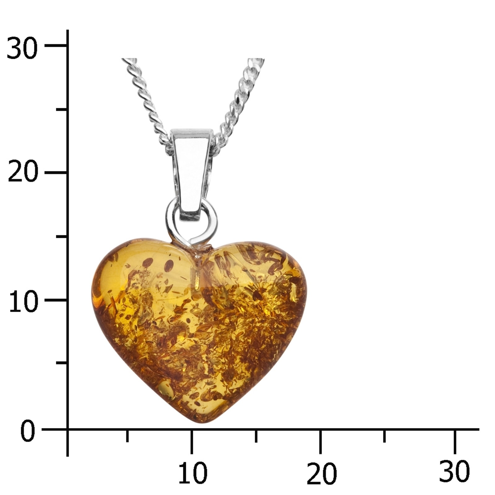 OSTSEE-SCHMUCK Kette mit Anhänger »Ostsee-Schmuck Kette mit Anhänger Herz 16 mm«, (2 tlg.)