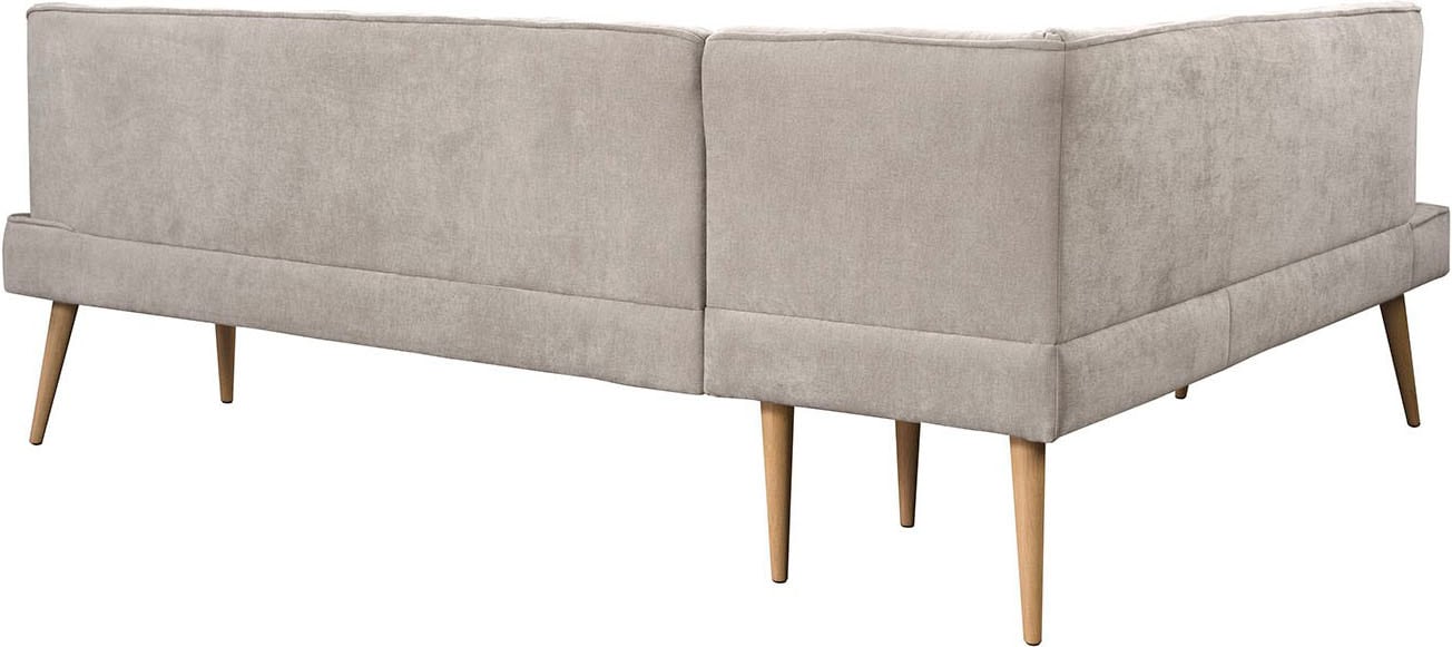 exxpo - sofa fashion Eckbank »Latte« moderne Sitz- und Rückensteppung, bequem und elegant, hoher Holzfuß