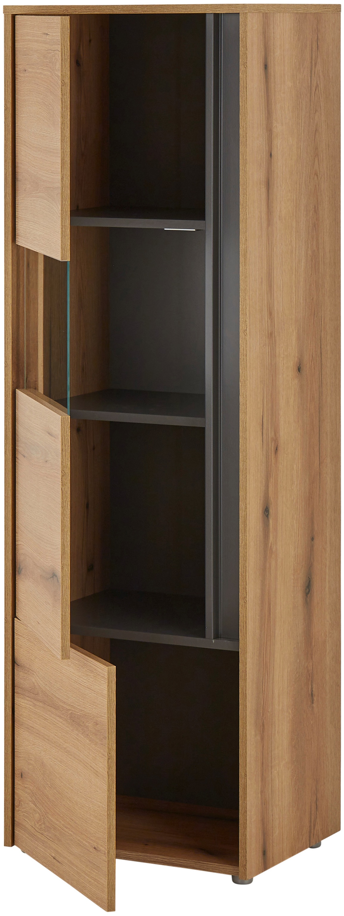 INOSIGN Wohnwand »City/Giron, moderne Anbauwand, Komplettset in vielen Farben verfügbar«, (Set, 5 St.), enthält zwei Vitrinen, zwei Hängeschränke & ein Wandboard