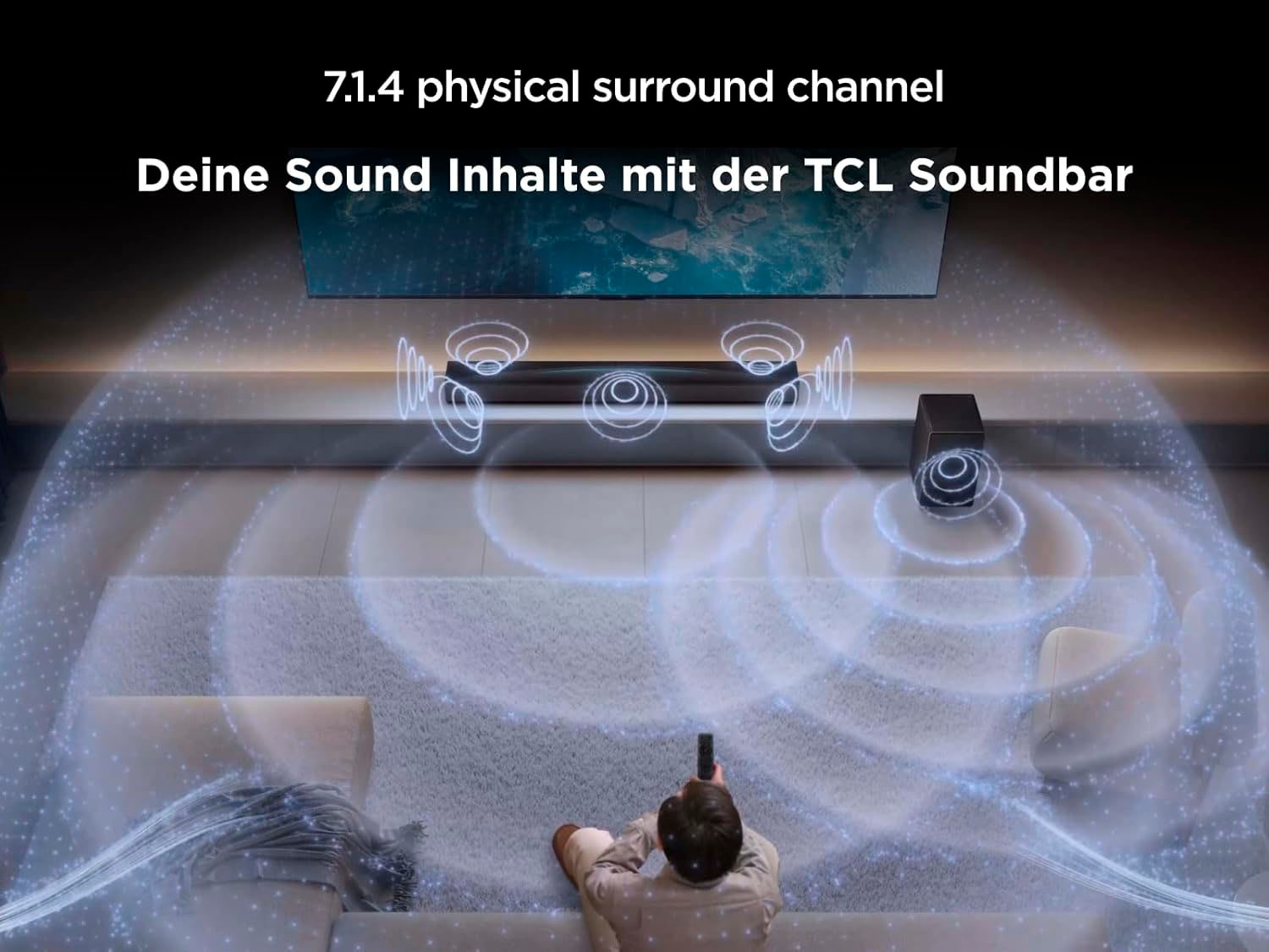 TCL Soundbar »Q85H Pro« 7.1.4 (Bluetooth | WLAN (WiFi) Bassregelung | Lautstärkeregelung | Pairing 860 W)