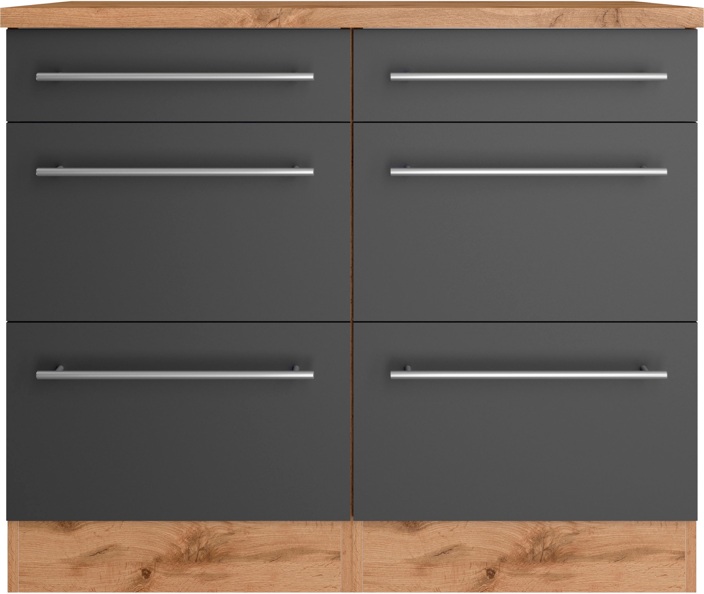 KOCHSTATION Unterschrank »KS-Wien« edel aussehende gestiftete Fronten