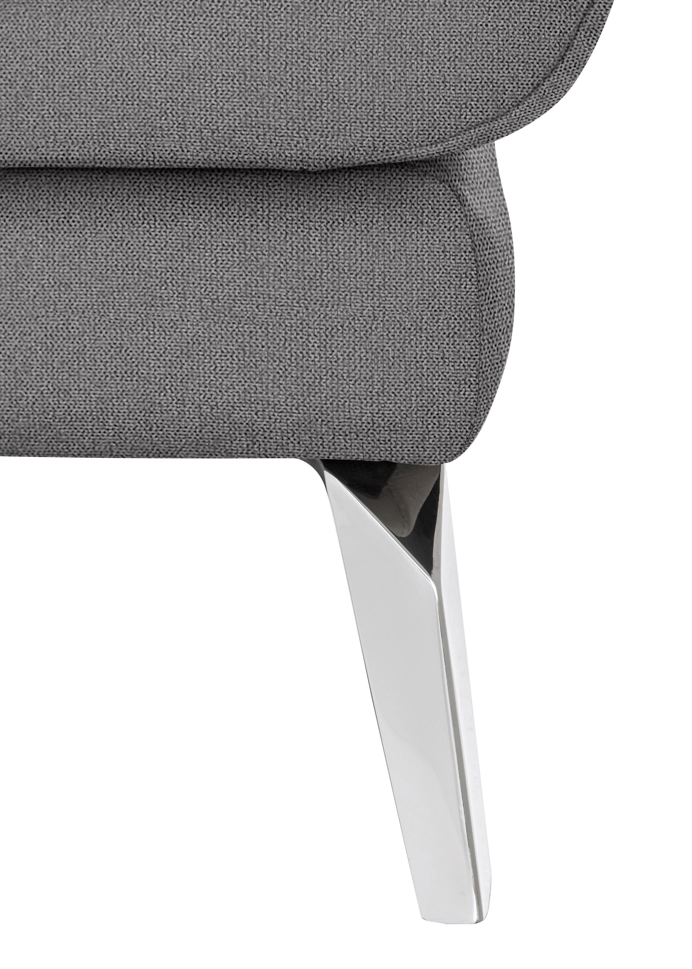W.SCHILLIG Chaiselongue »softy«, mit dekorativer Heftung im Sitz, Füße Chrom glänzend