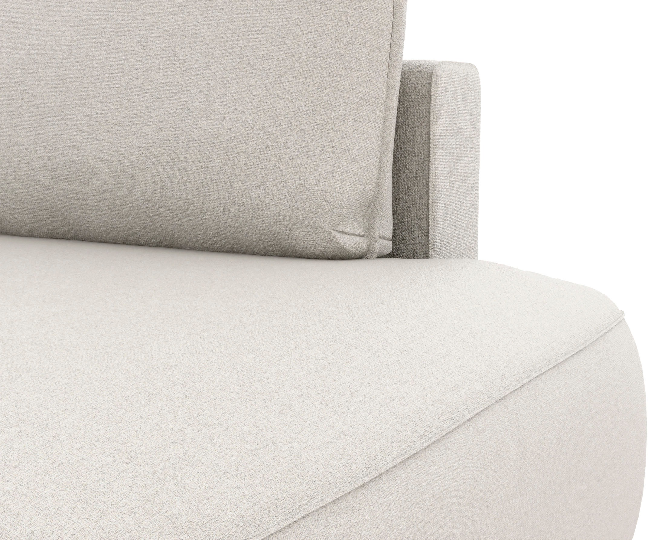 TRENDMANUFAKTUR Ecksofa »Fordon II, Schlafsofa mit Bettkasten, Couch in L-Form, Breite 250 cm« in Struktur LUMOS, 3D-Effekt, sandgrau, Armlehne links